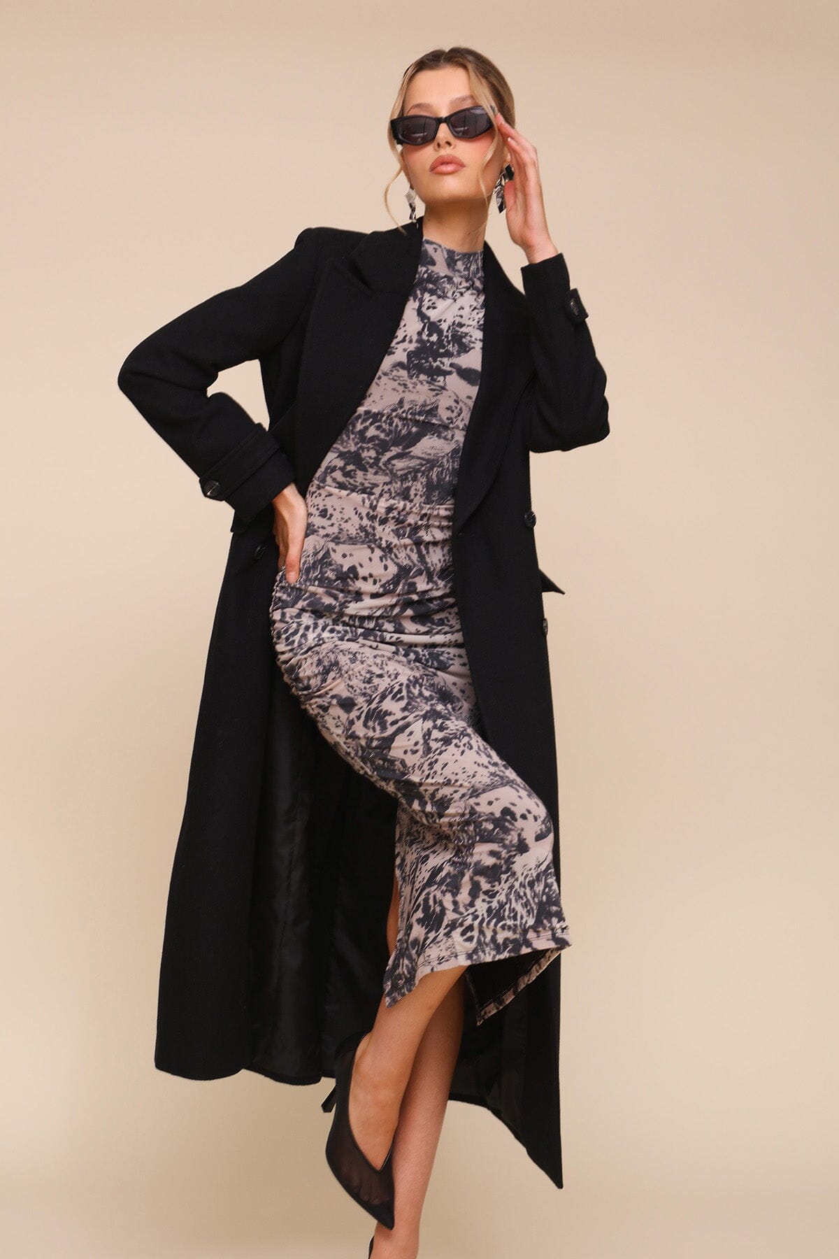 Avec les filles double breasted wool blend coat 2025