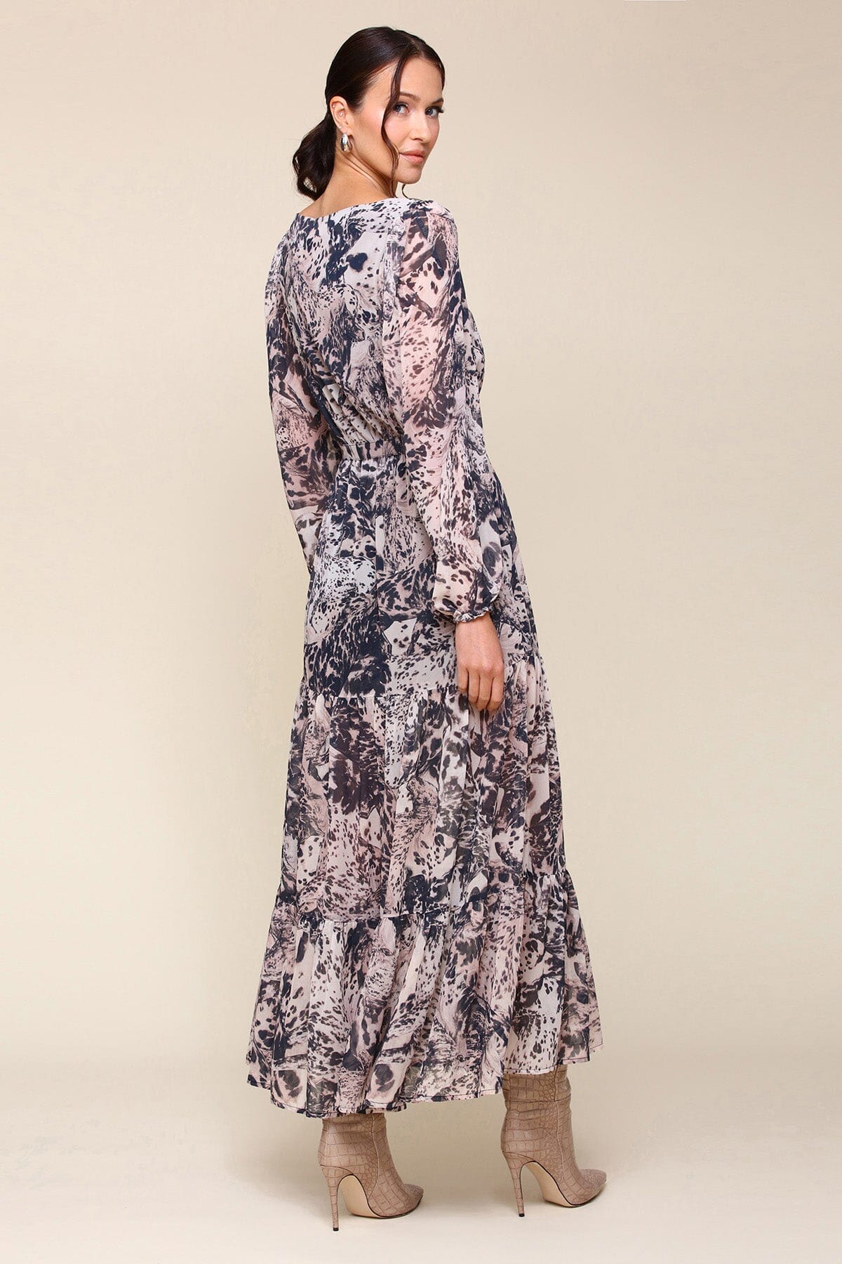 Women s Equestrian Print Long Tier Maxi Dress Wild Horses 10