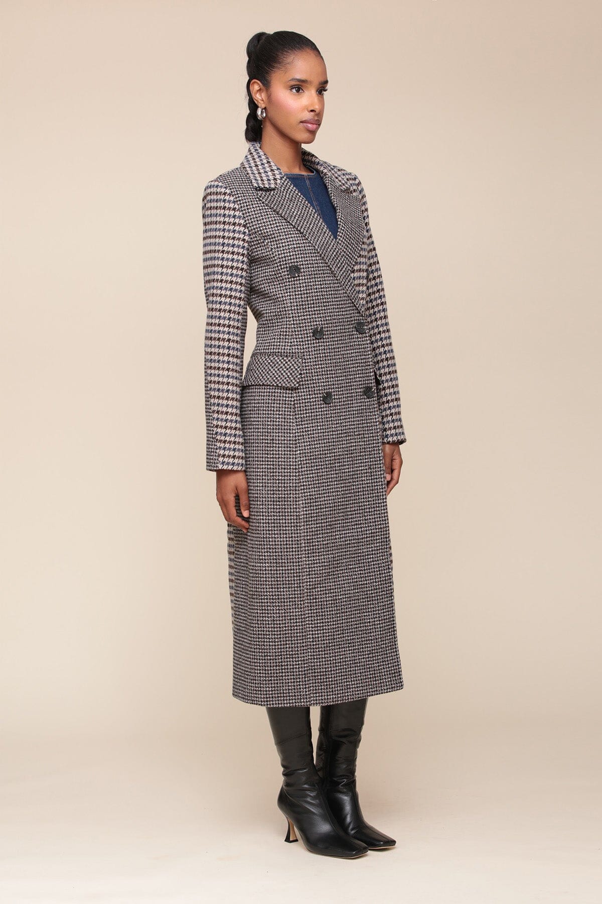 Designer plaid shops coat