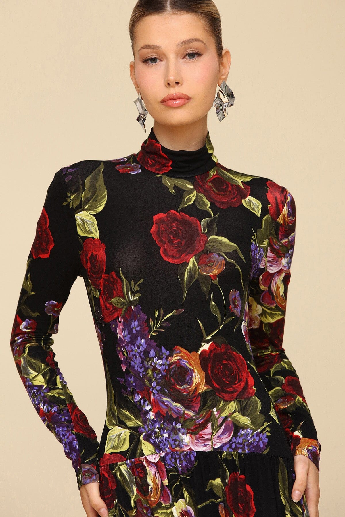 Black Floral Drop-Waist Maxi Dress - Cute women's maxi dresses by Avec Les Filles