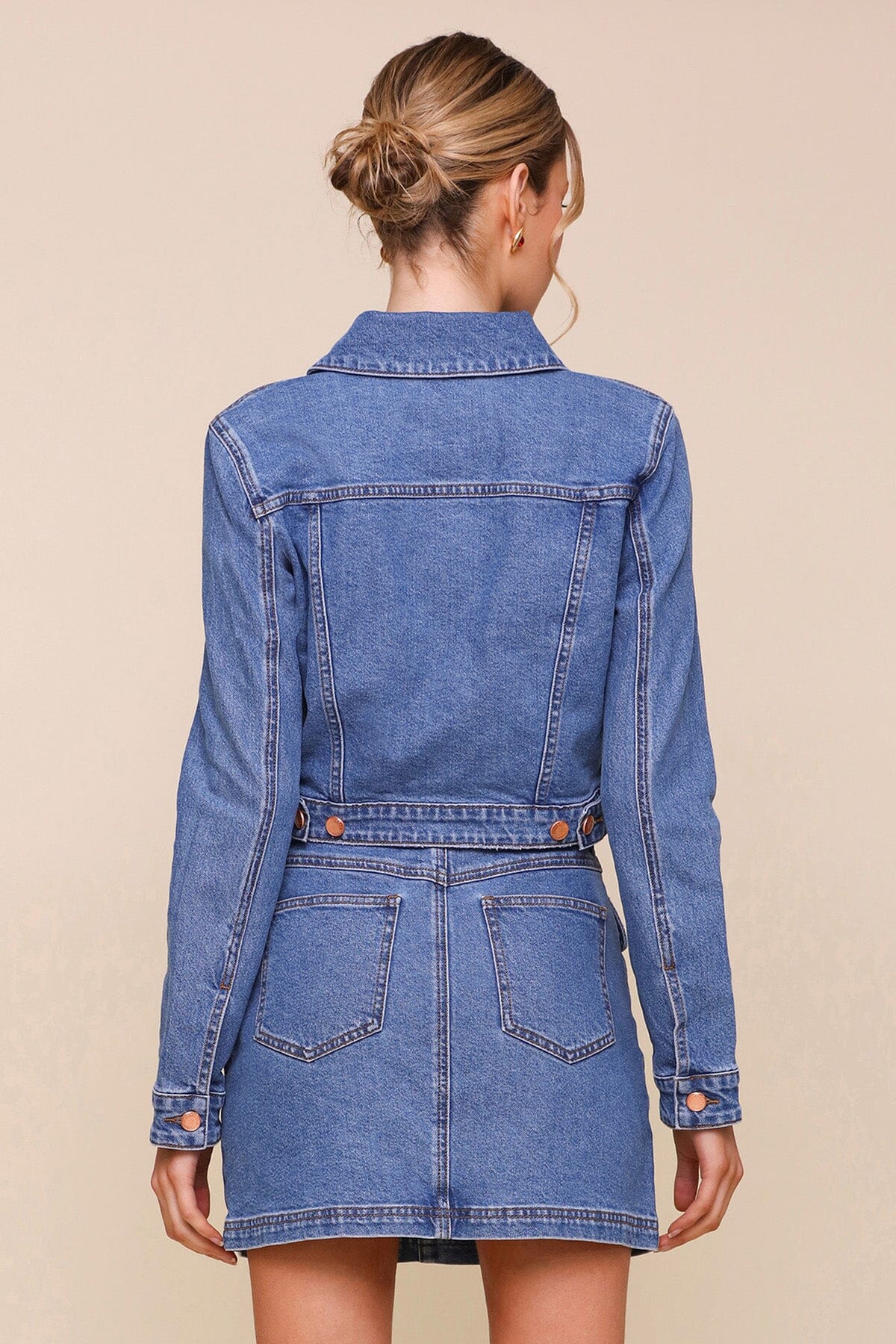 Angled Pocket Denim Blue Trucker Jacket - Cute designer coats & jackets by Avec Les Filles