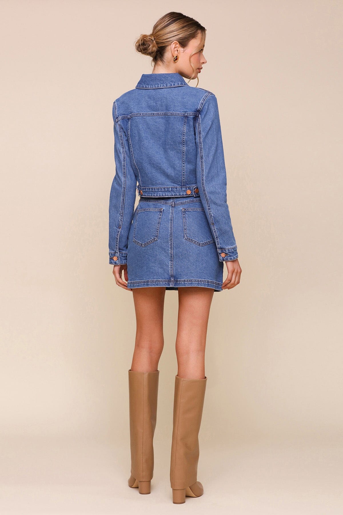 Angled Pocket Denim Blue Mini Skirt - Cute women's skirts by Avec Les Filles