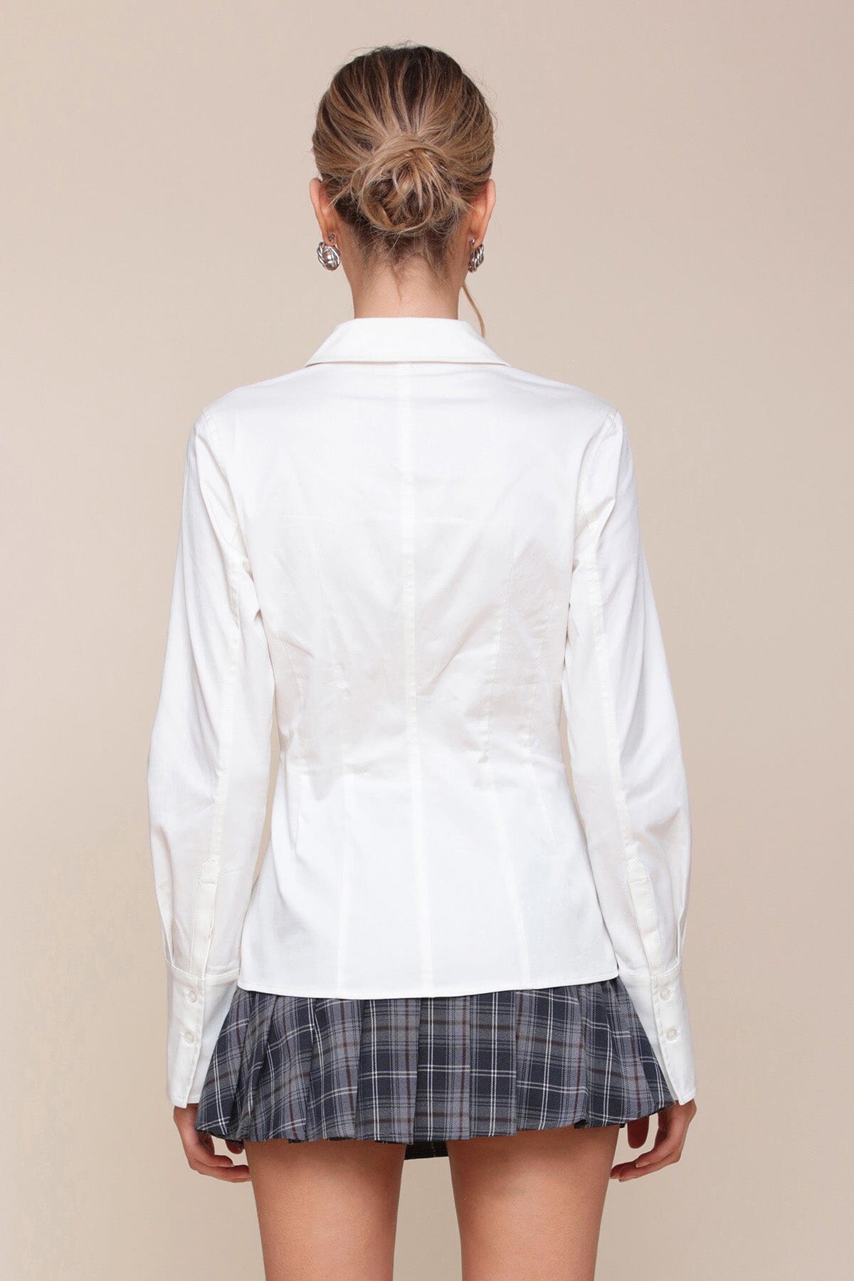 Zip-Front Cotton Poplin Shirt Tops Avec Les Filles 