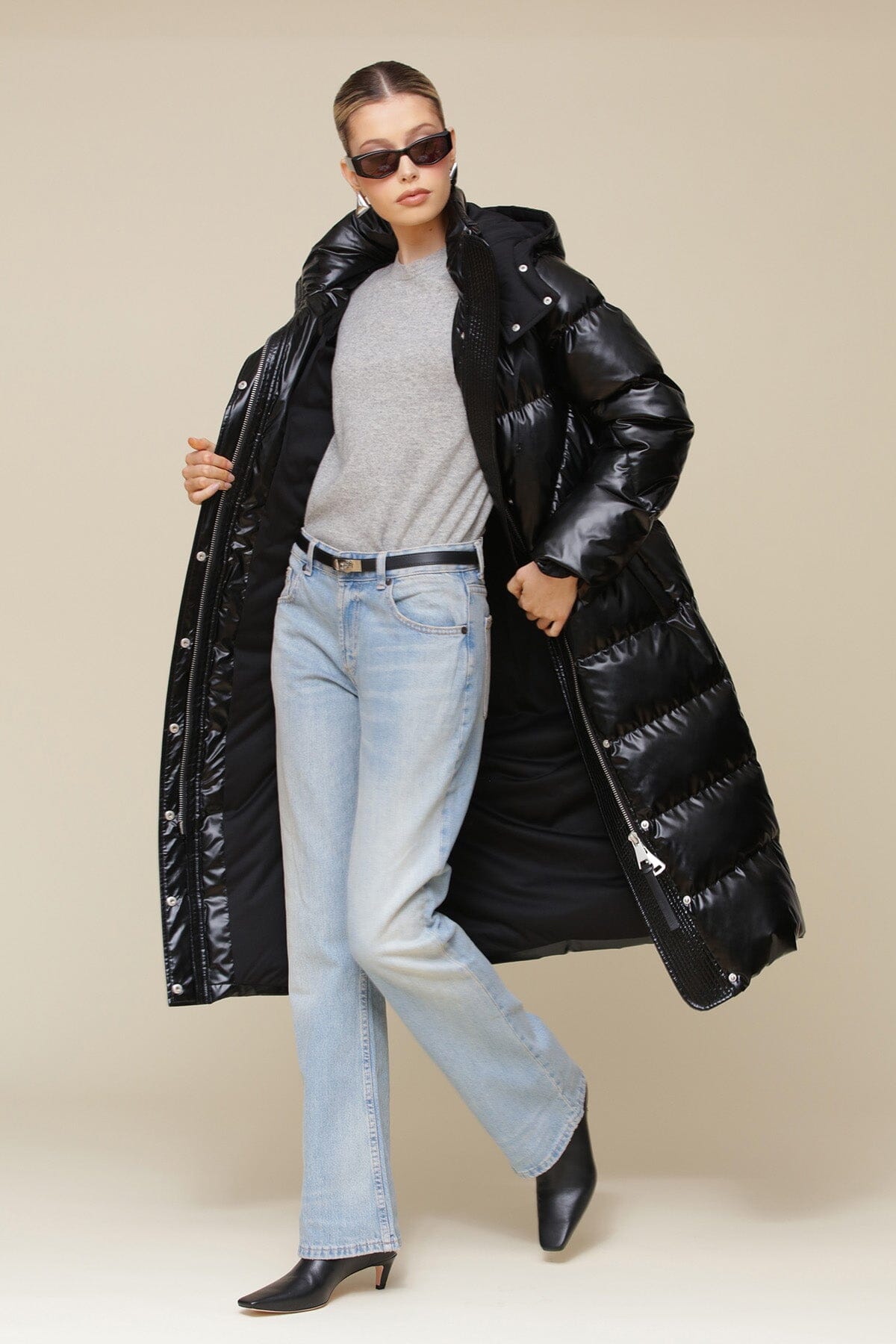 Faux-Ever Leather™ Thermalpuff™ Midi Puffer Coat Coats & Jackets Avec Les Filles 