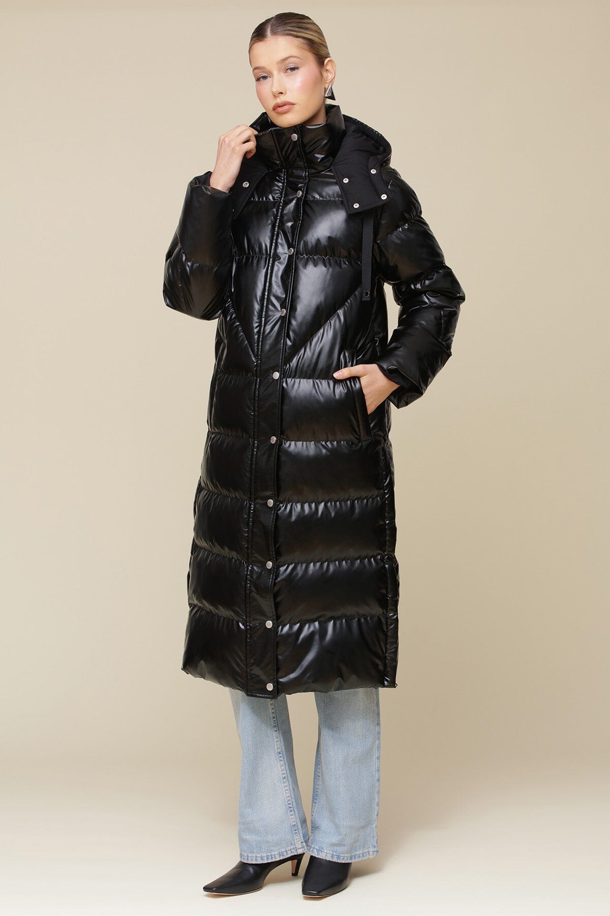 Faux-Ever Leather™ Thermalpuff™ Midi Puffer Coat Coats & Jackets Avec Les Filles 