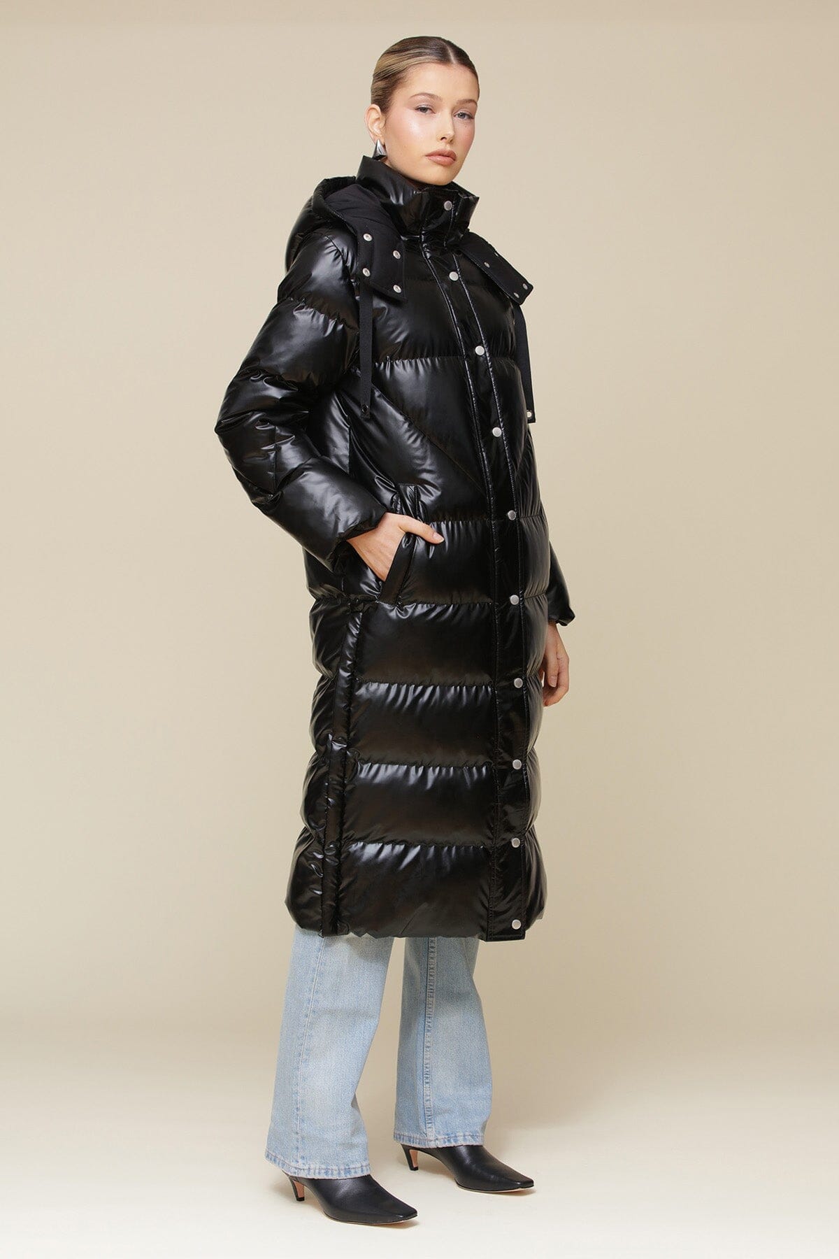 Faux-Ever Leather™ Thermalpuff™ Midi Puffer Coat Coats & Jackets Avec Les Filles 