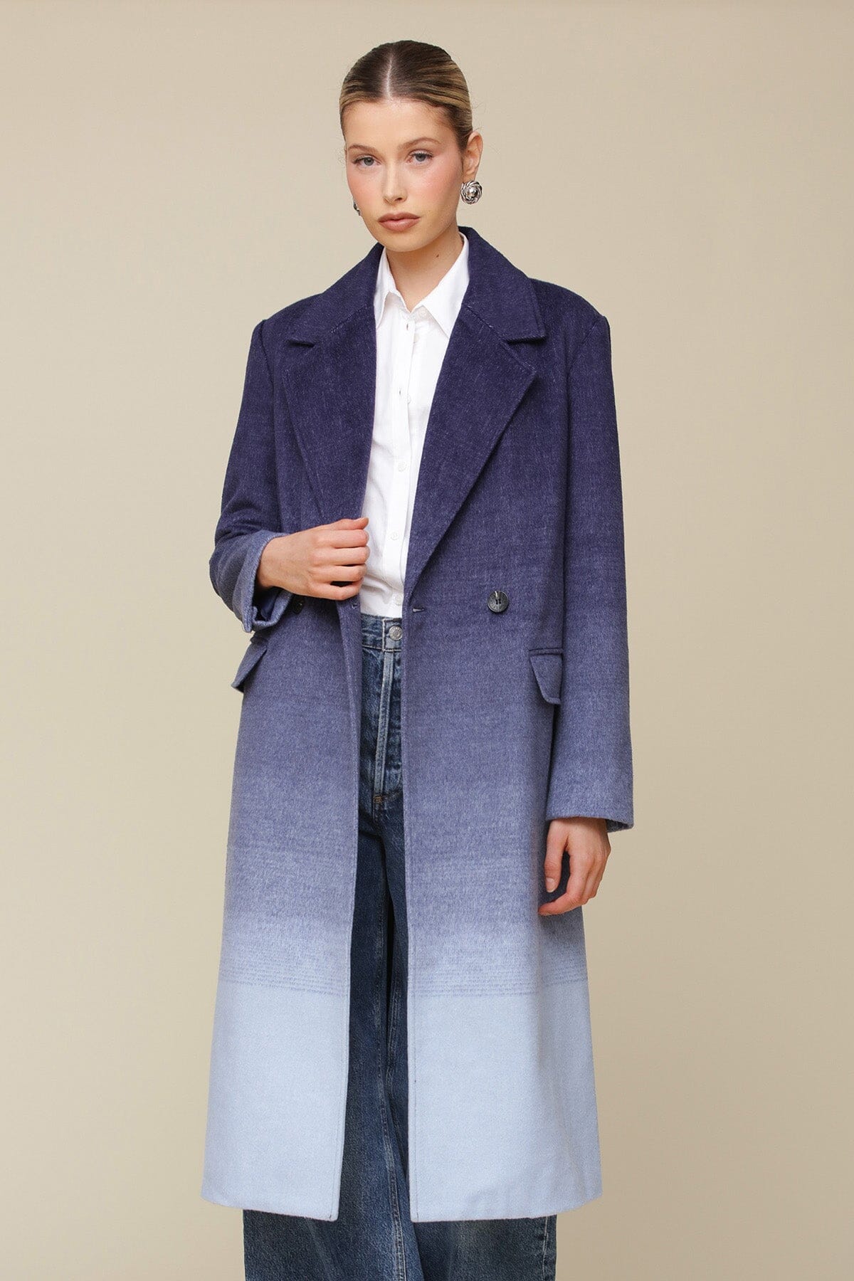 Navy tailored coat womens discount