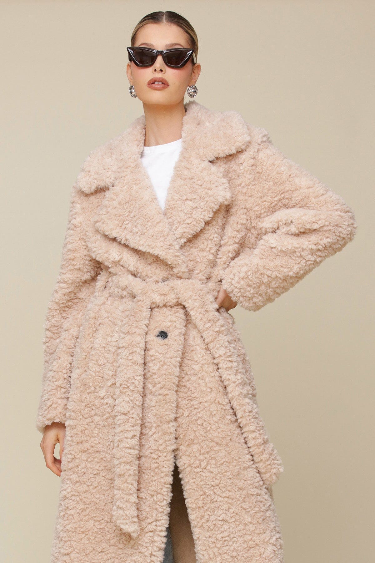 Belted teddy coat clearance