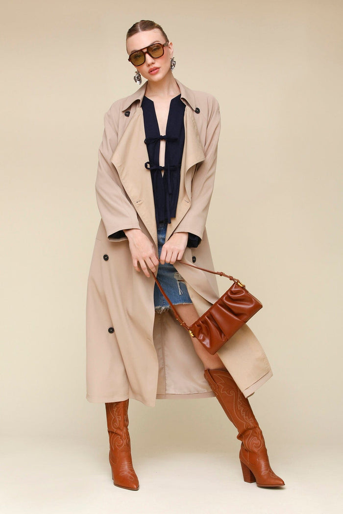 Fashion Fruit Print Long Coat Cherry Trench Coat