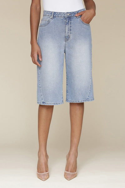 F.ILLUMINATEのBermuda Big Denim Shorts 全2色 XBTCLXEBCO Womens Jean Shorts High Waisted Knee Length Wide