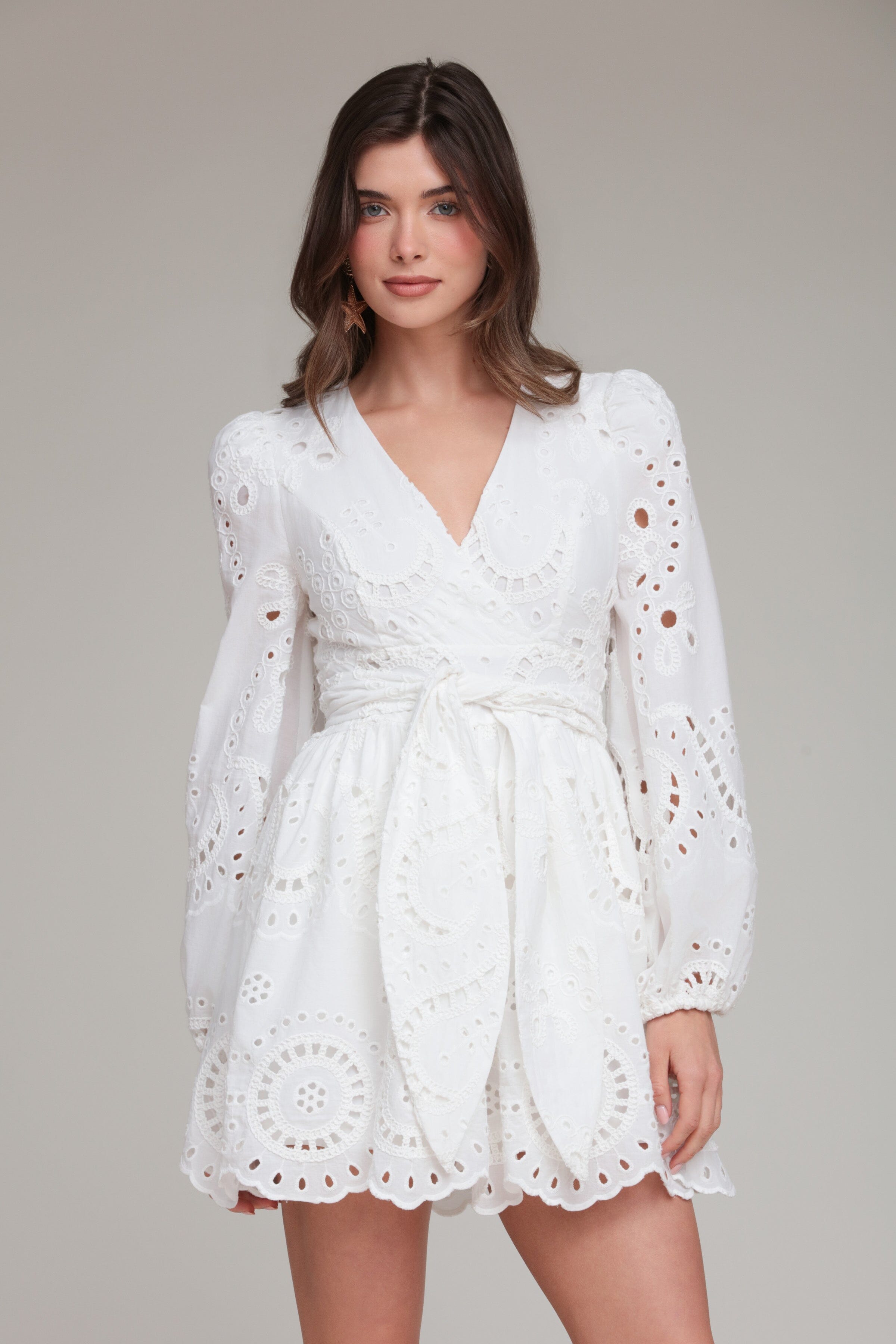 Broderie Anglaise Cotton White Romper Dress