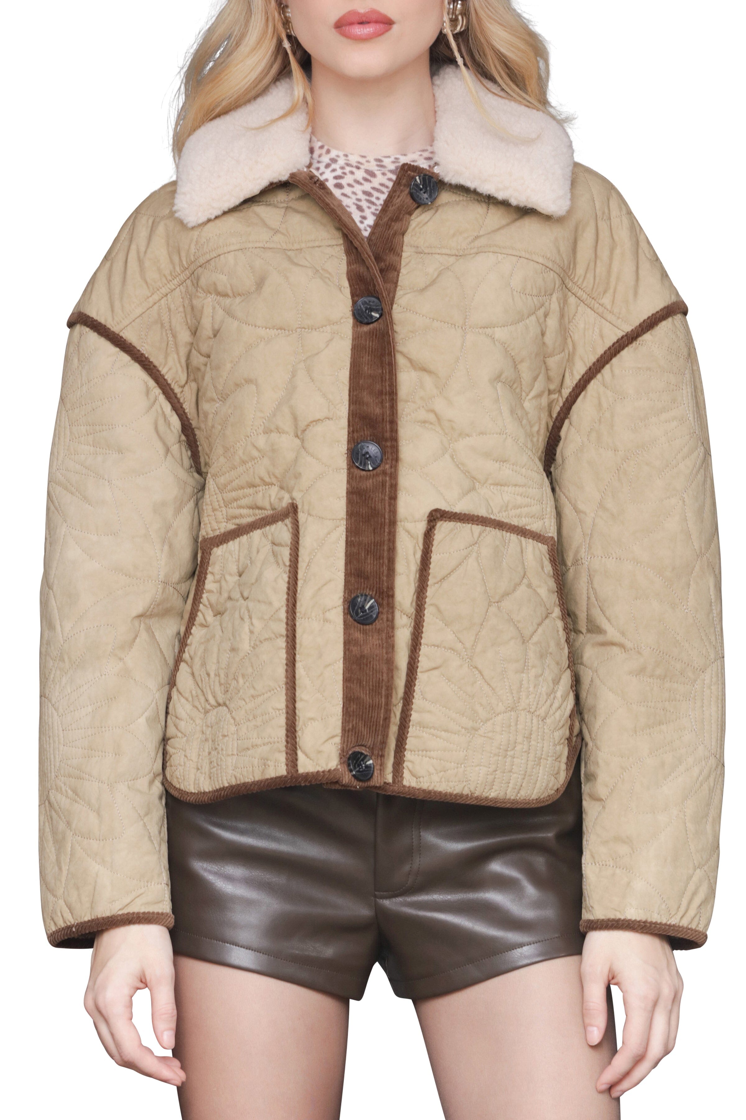 Floral Quilted Shacket With FU Avec Les Filles 