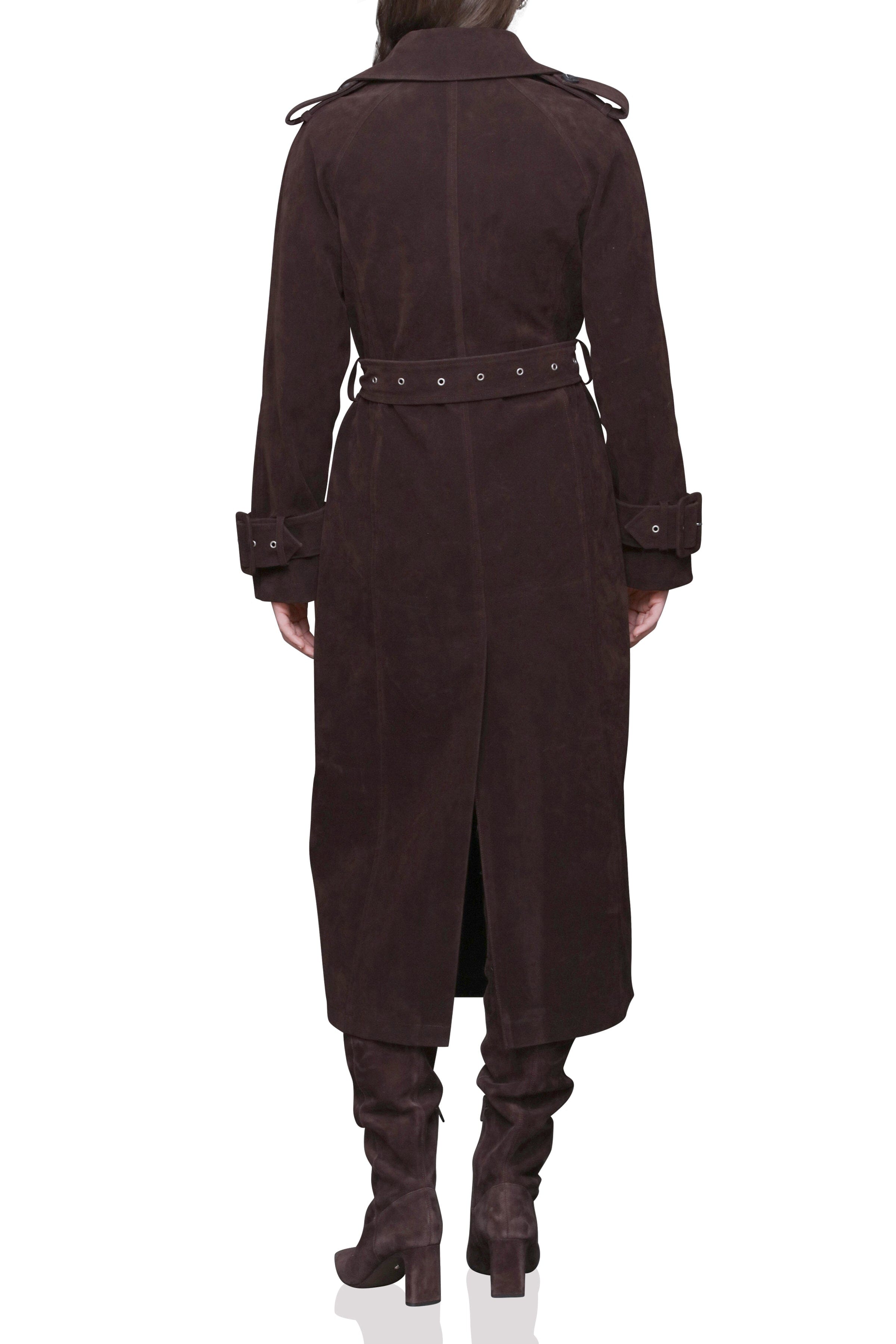 Faux Suede Utility Trench Coat Avec Les Filles 