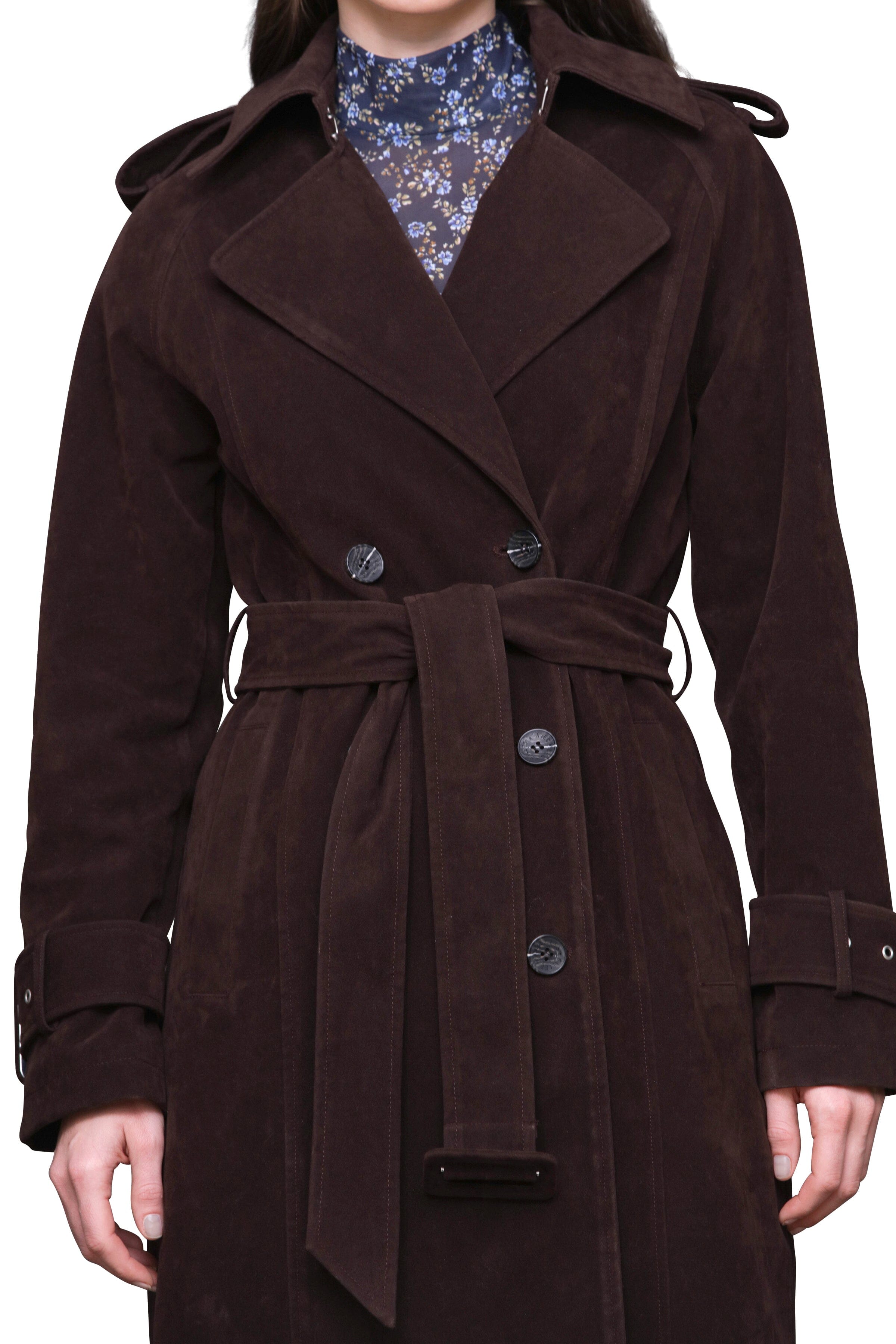 Faux Suede Utility Trench Coat Avec Les Filles 