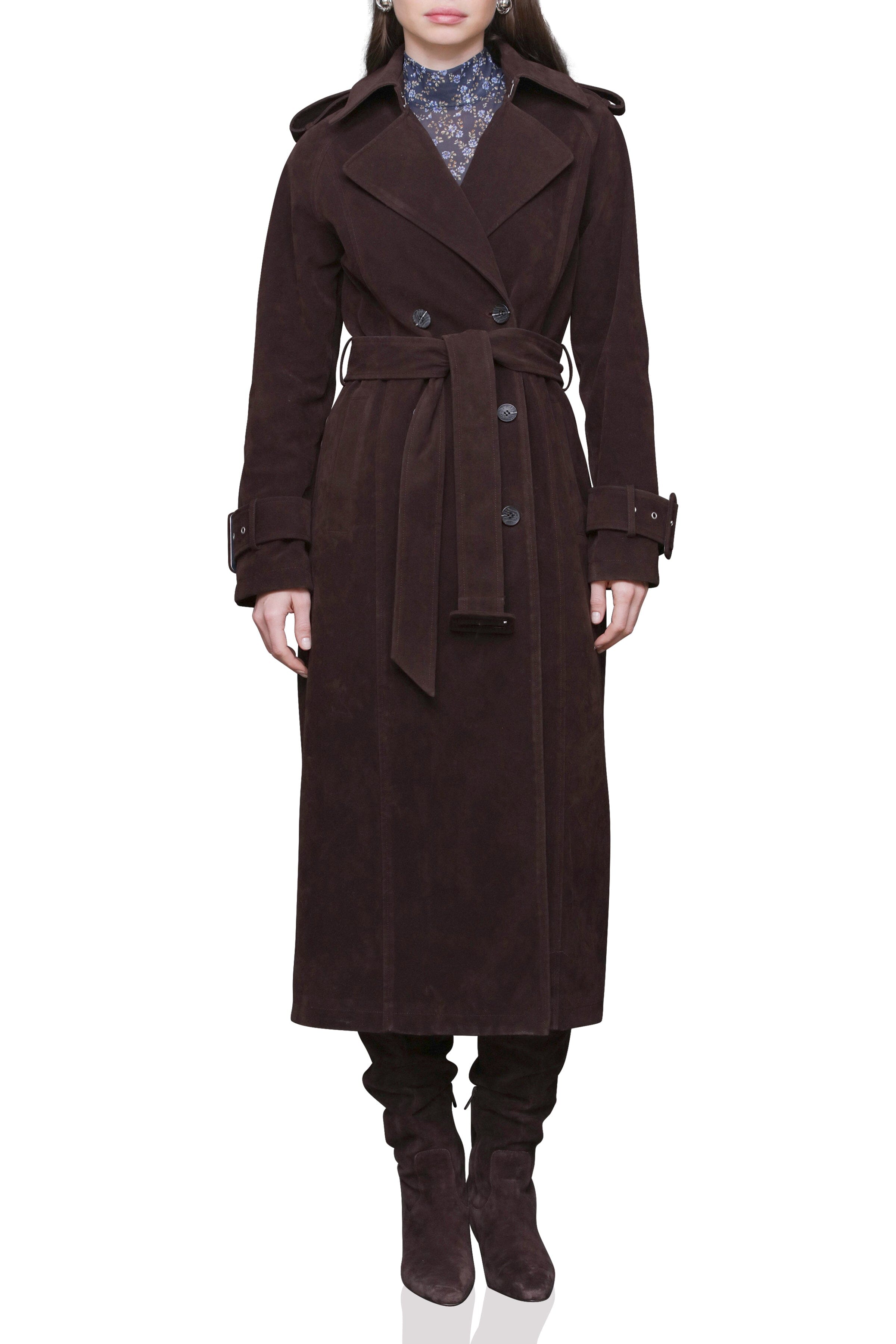 Faux Suede Utility Trench Coat Avec Les Filles 