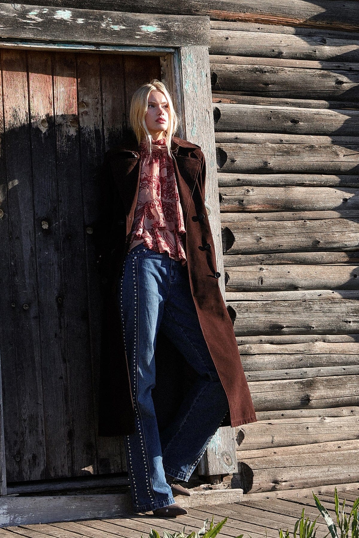 Faux Suede Utility Trench Coat Coats & Jackets Avec Les Filles 