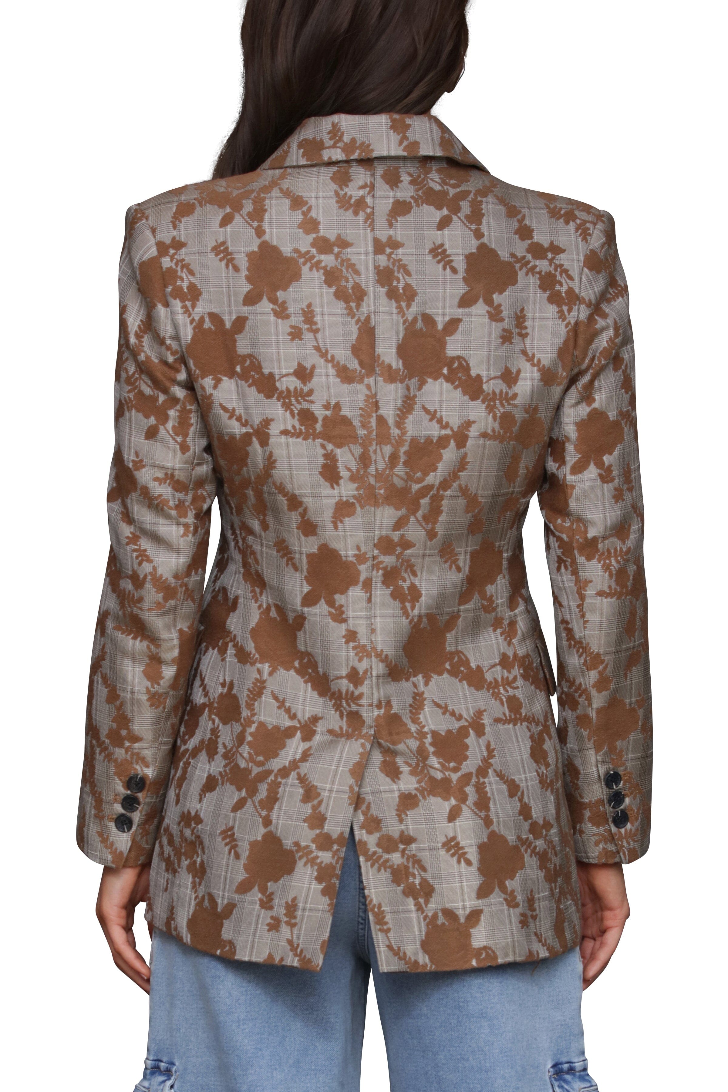Floral Jacquard Hourglass Blazer Avec Les Filles 