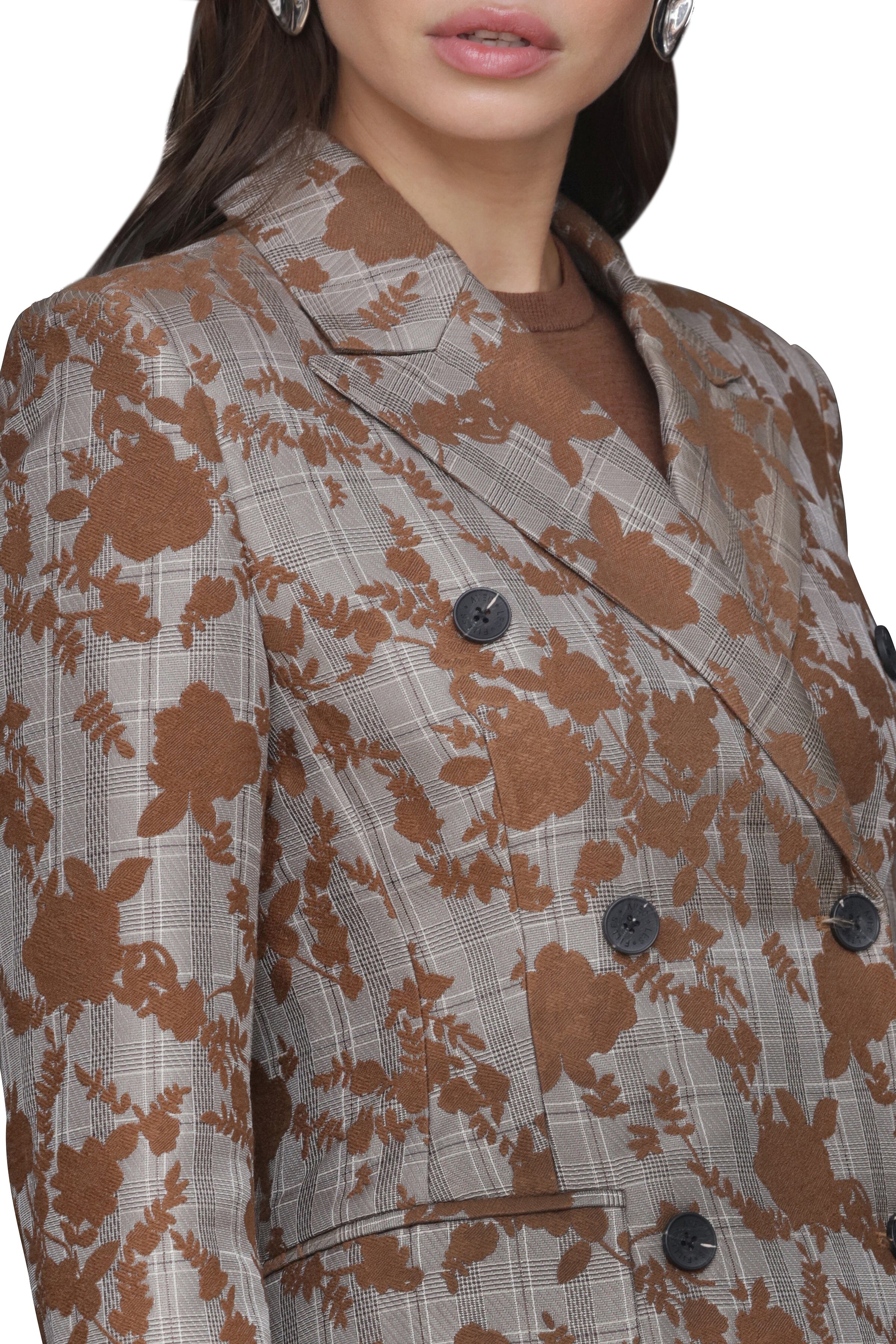 Floral Jacquard Hourglass Blazer Avec Les Filles 
