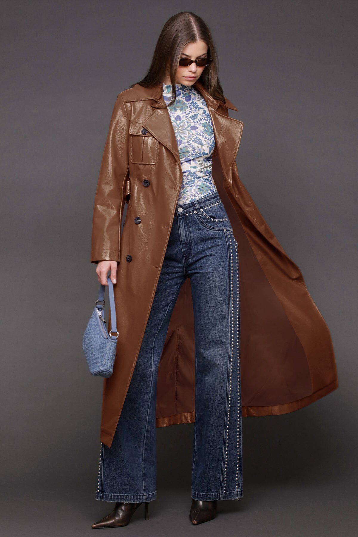 Faux-Ever Leather™ Belted Utility Trench Coat Coats & Jackets Avec Les Filles 