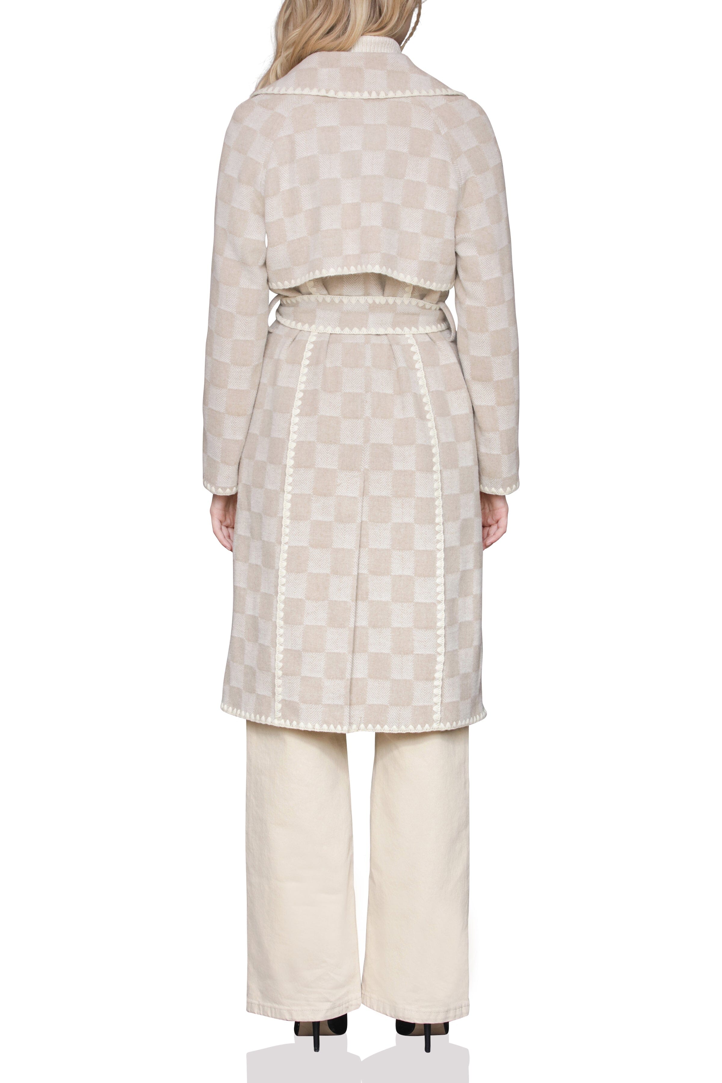 Plaid Blanket Stitch Trench Coat Coats & Jackets Avec Les Filles 