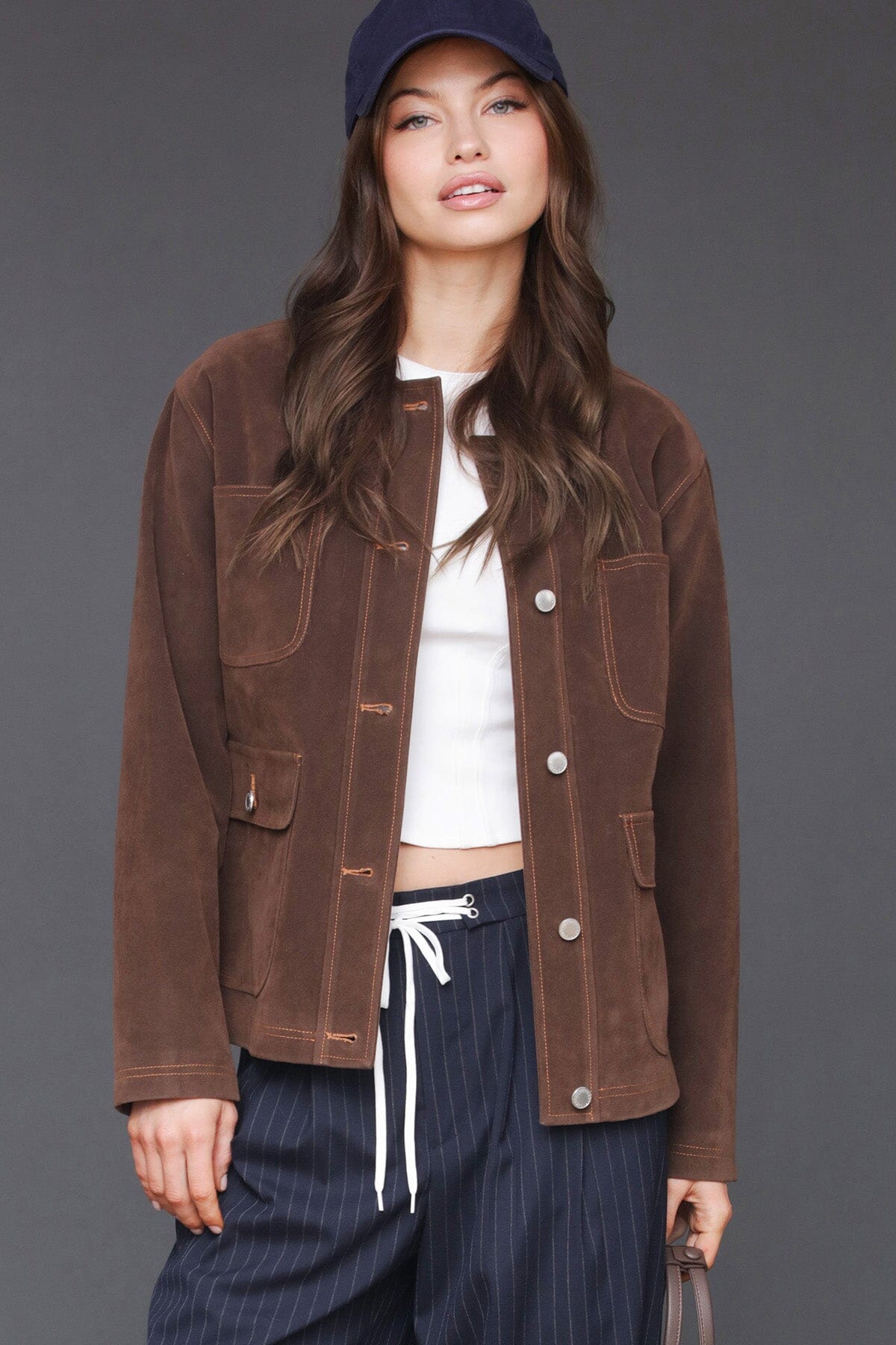 Faux Suede Barn Jacket Coats & Jackets Avec Les Filles 