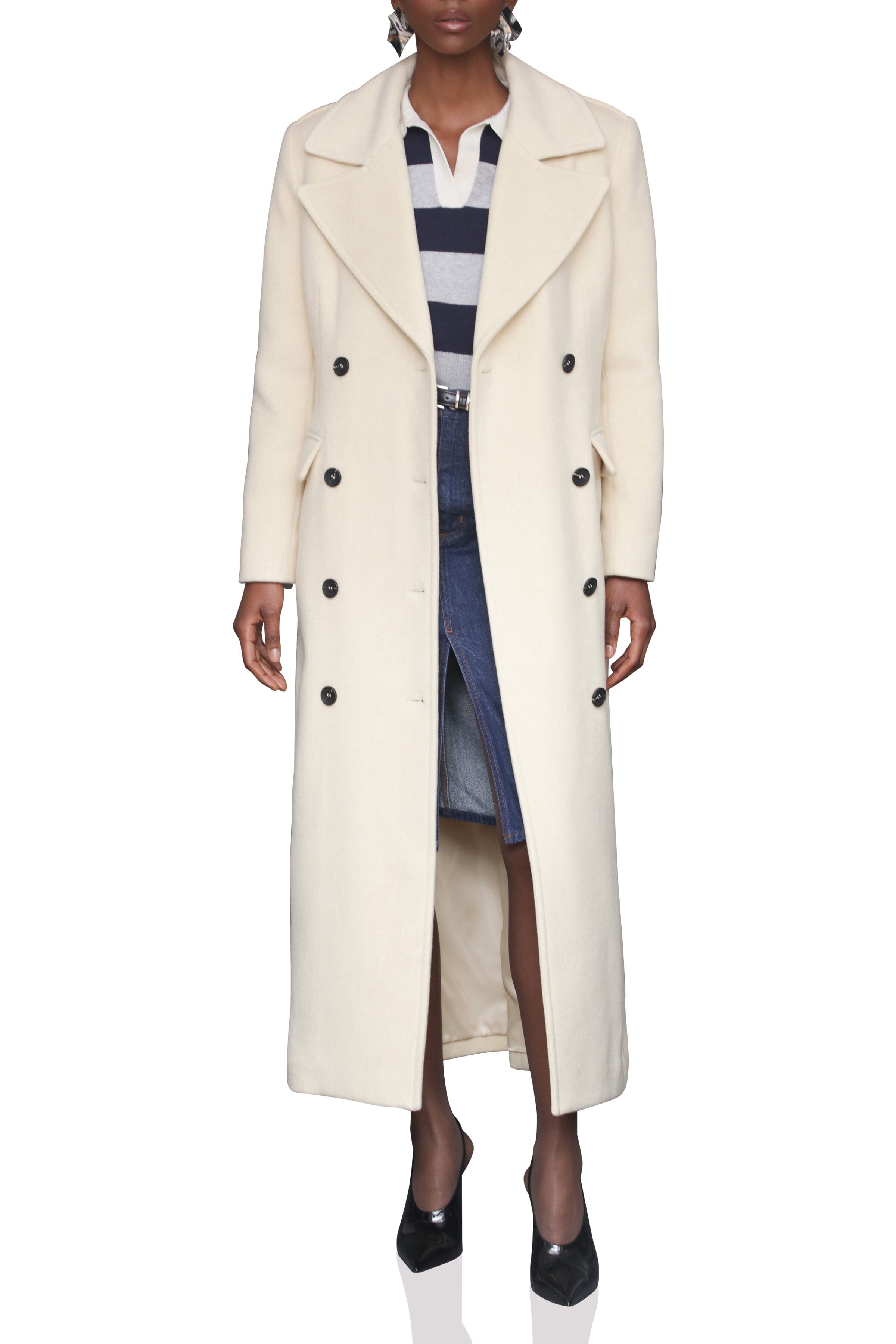 Maxi Double Breasted Coat Avec Les Filles 