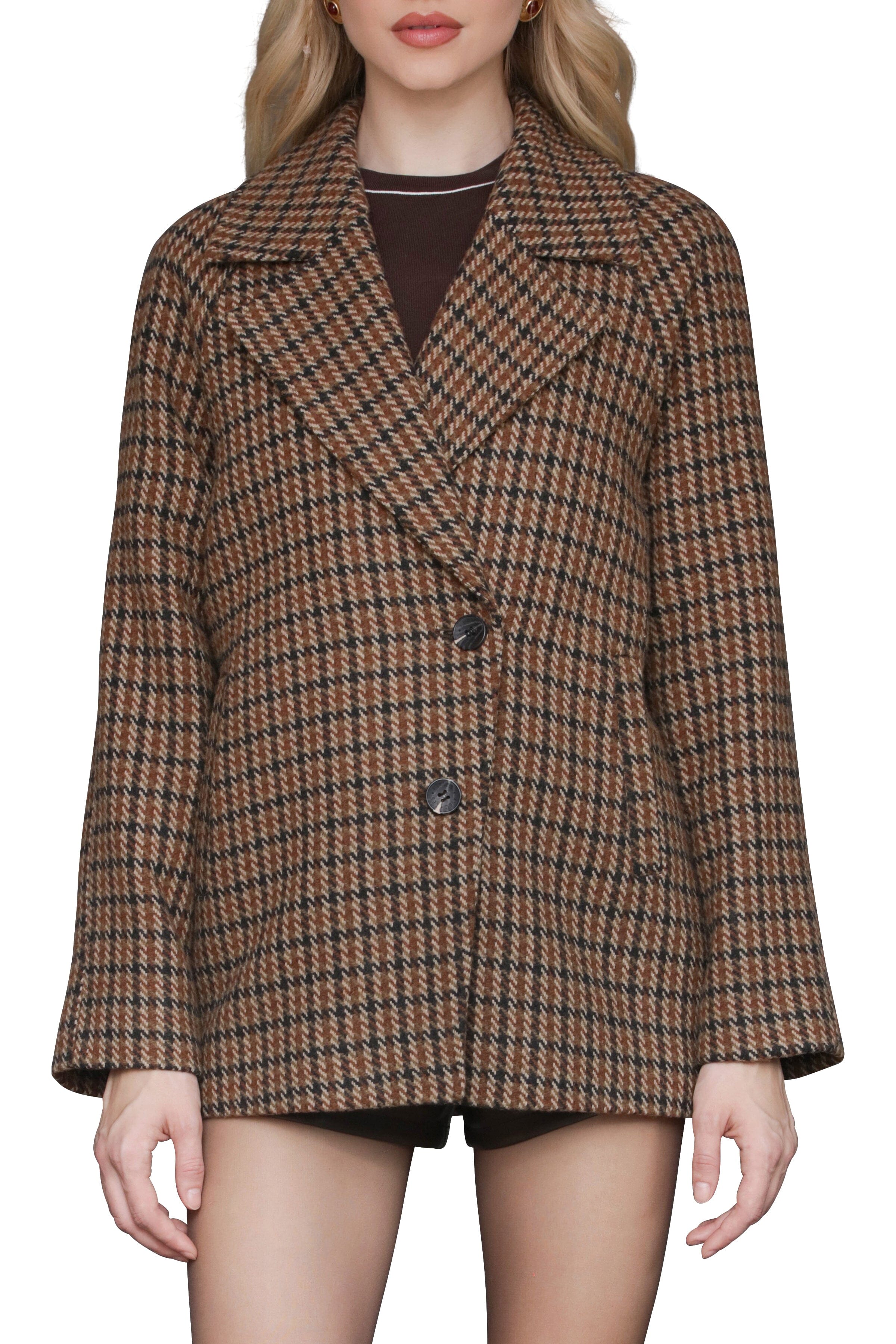 Plaid Raglan Peacoat Avec Les Filles 