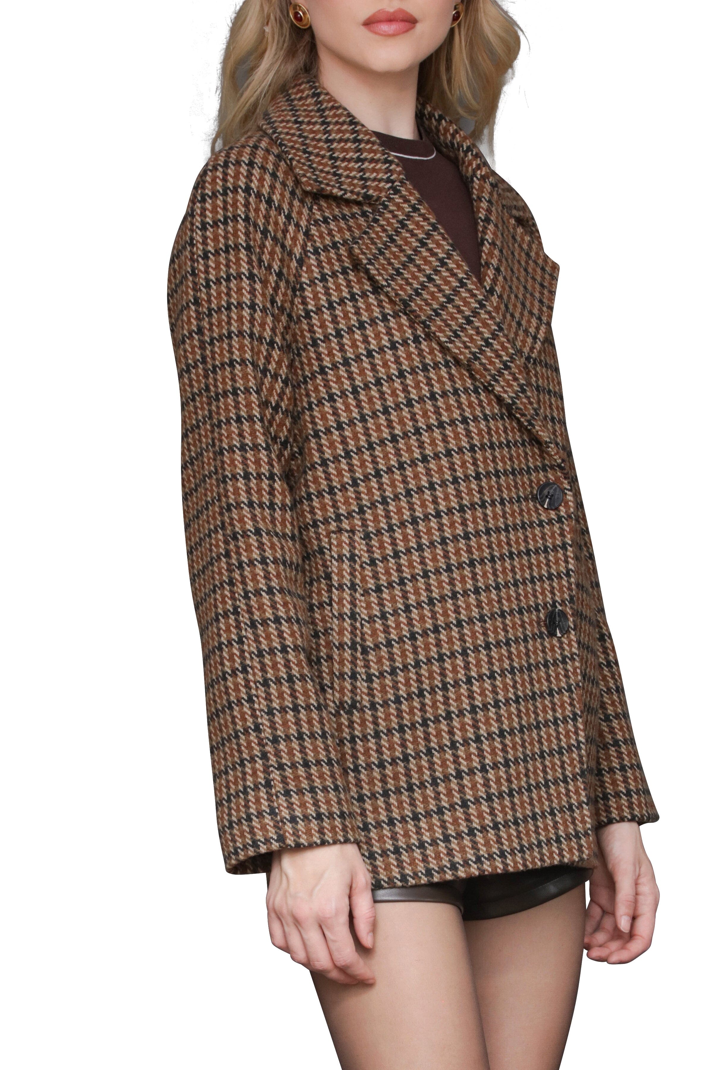 Plaid Raglan Peacoat Avec Les Filles 
