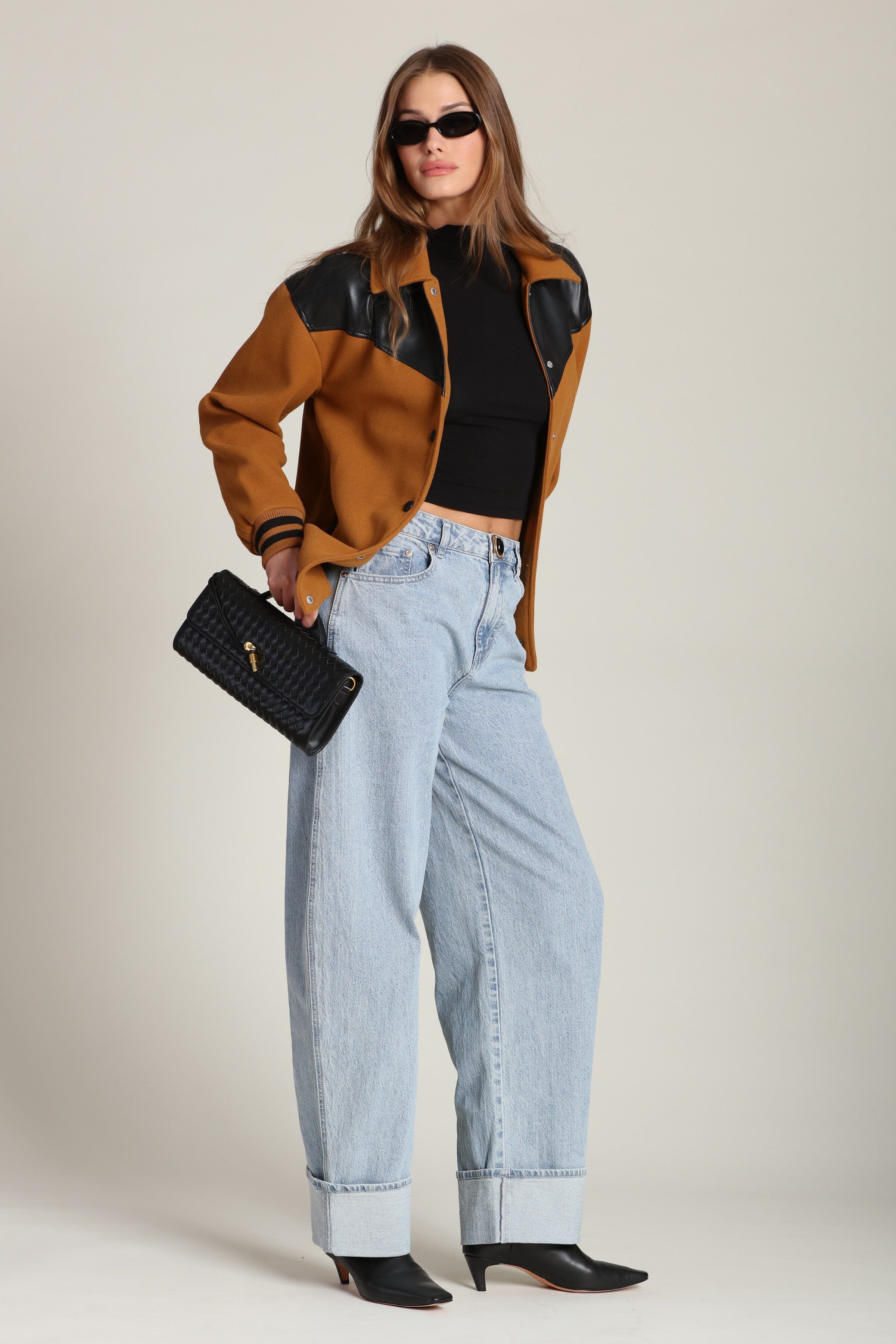 Mixed Media Western Bomber Jacket Coats & Jackets Avec Les Filles 