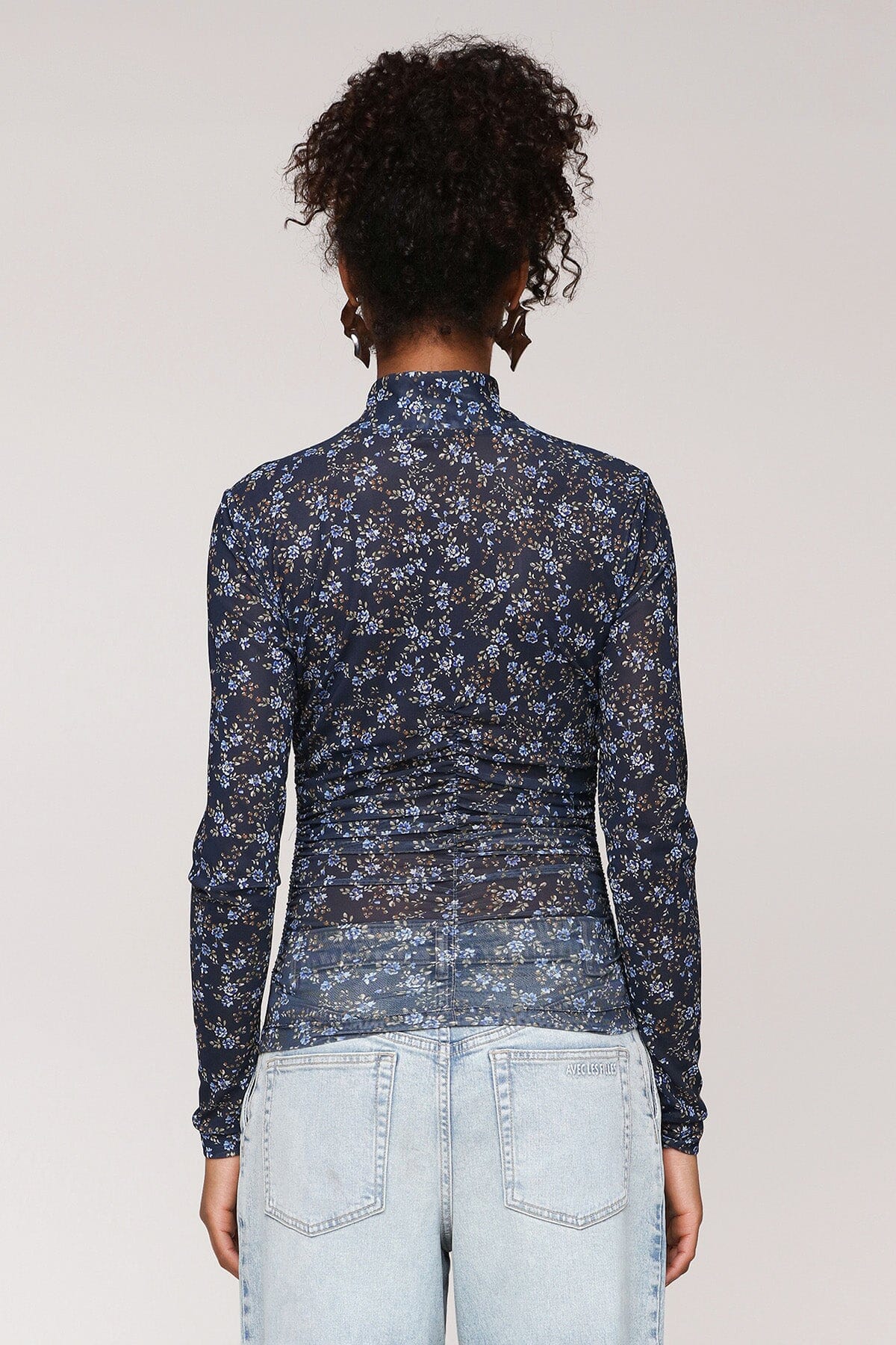 Shirt Mock Neck Side Ruched Shirts & Tops Avec Les Filles 