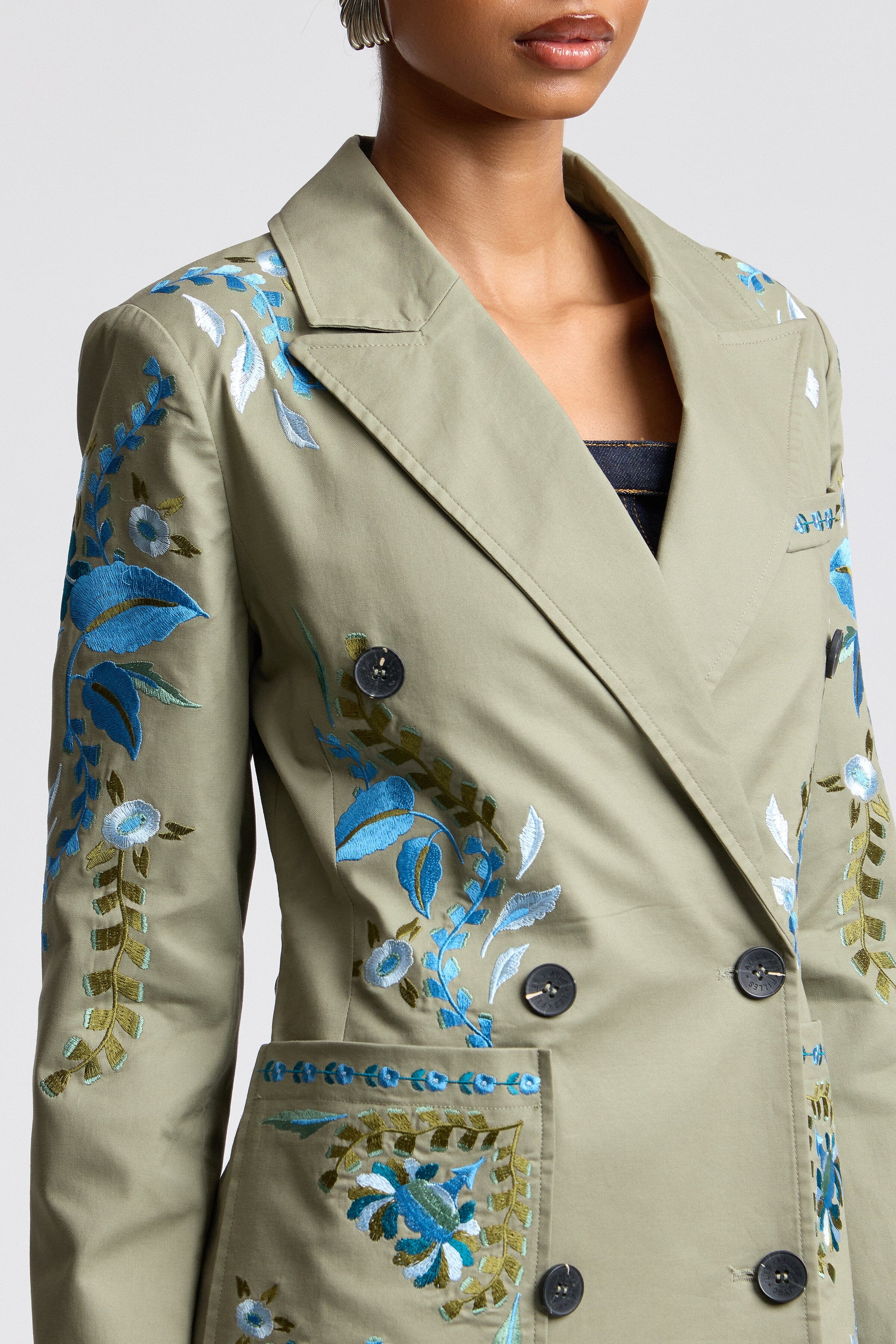 Floral Embroidered Blazer