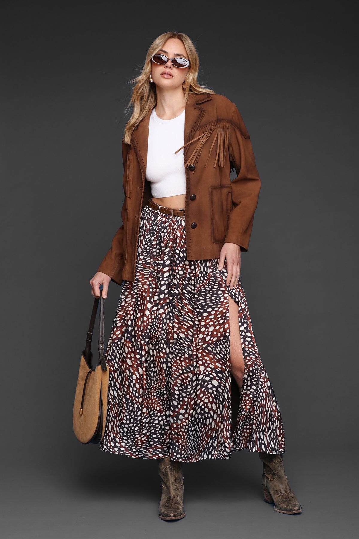 Genuine Suede Western Fringe Jacket Coats & Jackets Avec Les Filles 