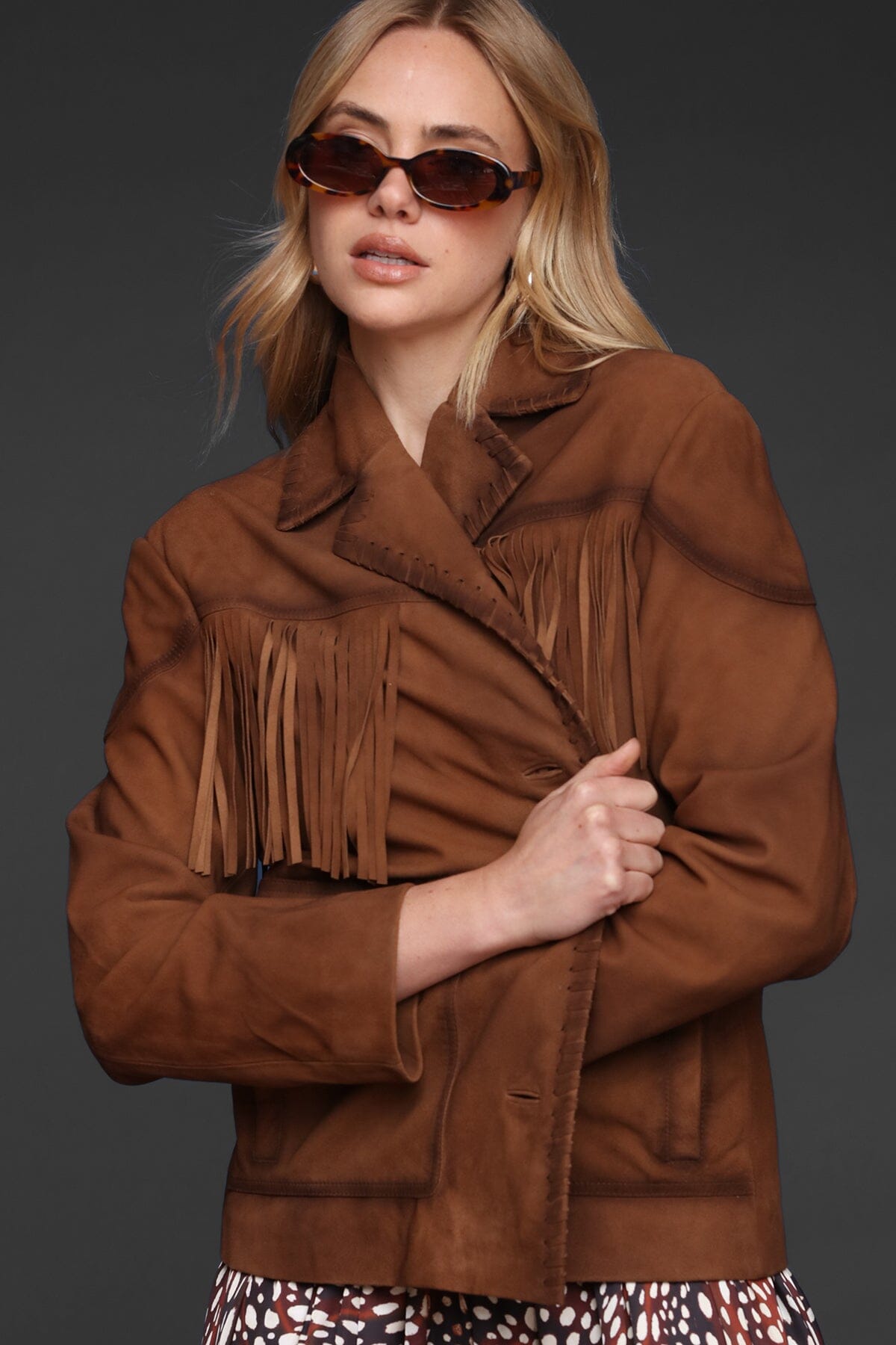 Genuine Suede Western Fringe Jacket Coats & Jackets Avec Les Filles 