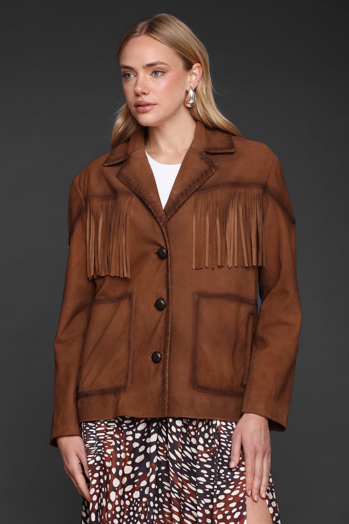 Genuine Suede Western Fringe Jacket Coats & Jackets Avec Les Filles Bourbon XS 