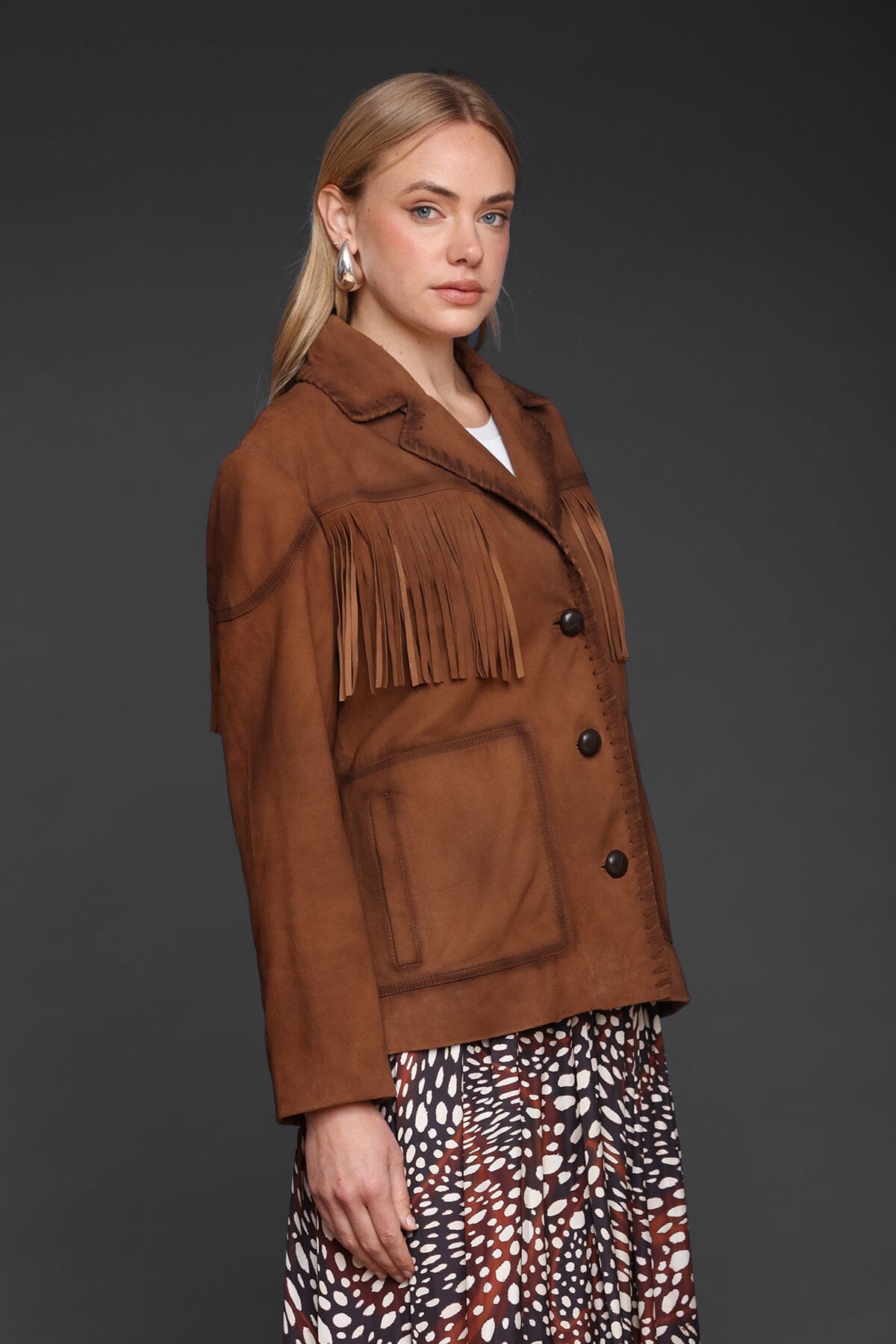 Genuine Suede Western Fringe Jacket Coats & Jackets Avec Les Filles 