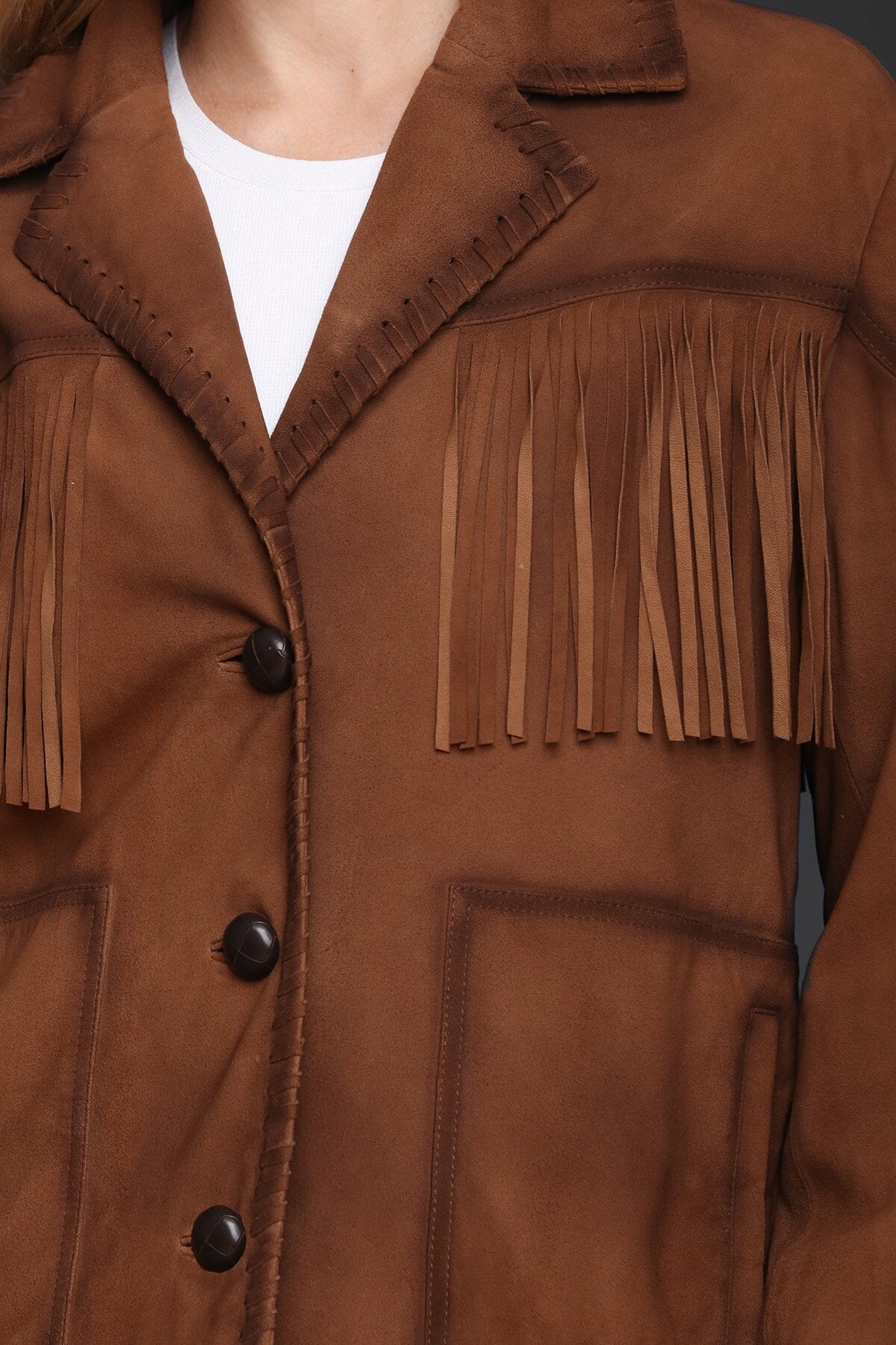 Genuine Suede Western Fringe Jacket Coats & Jackets Avec Les Filles 