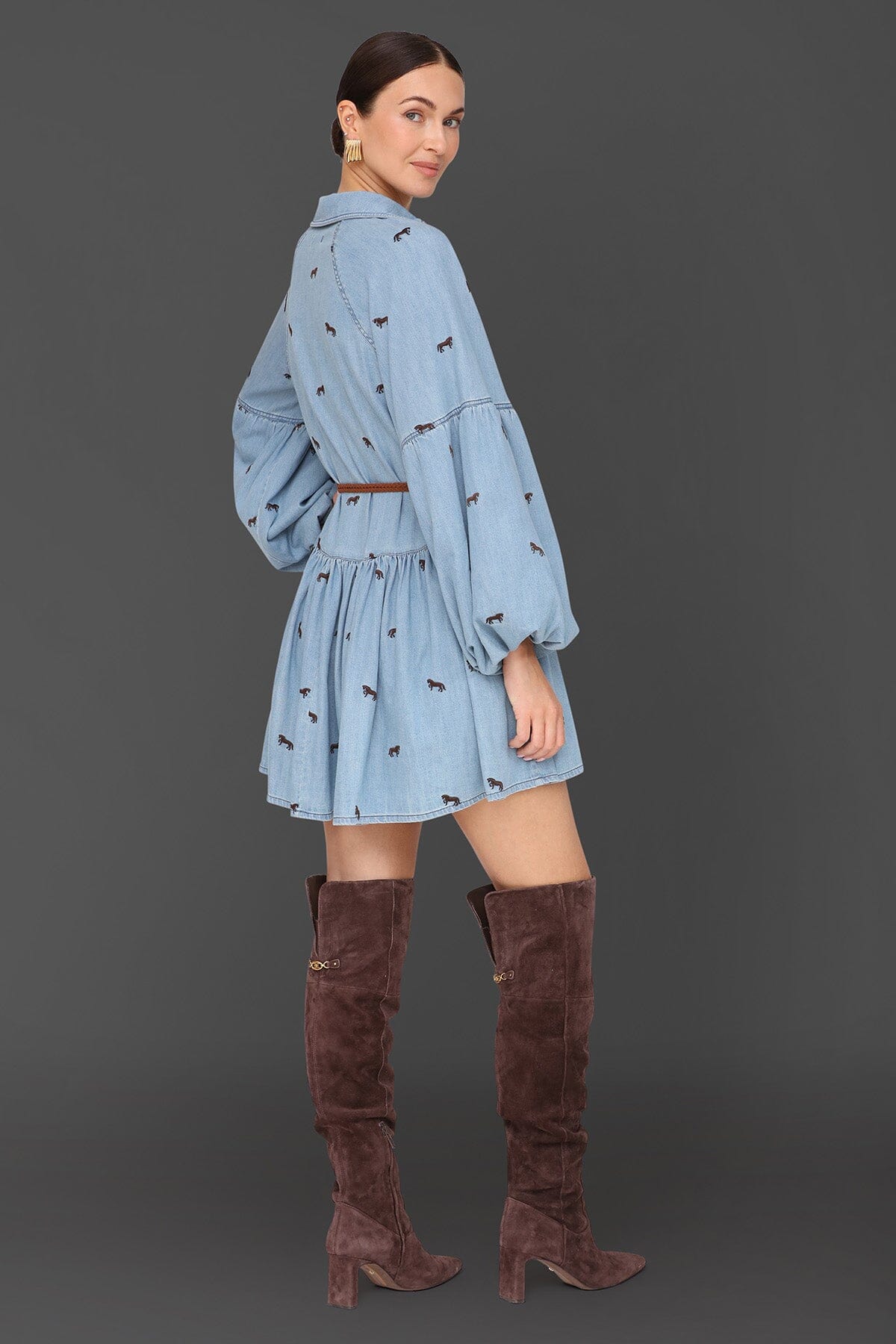 Equine Embroidered Cotton Mini Dress Dresses Avec Les Filles 