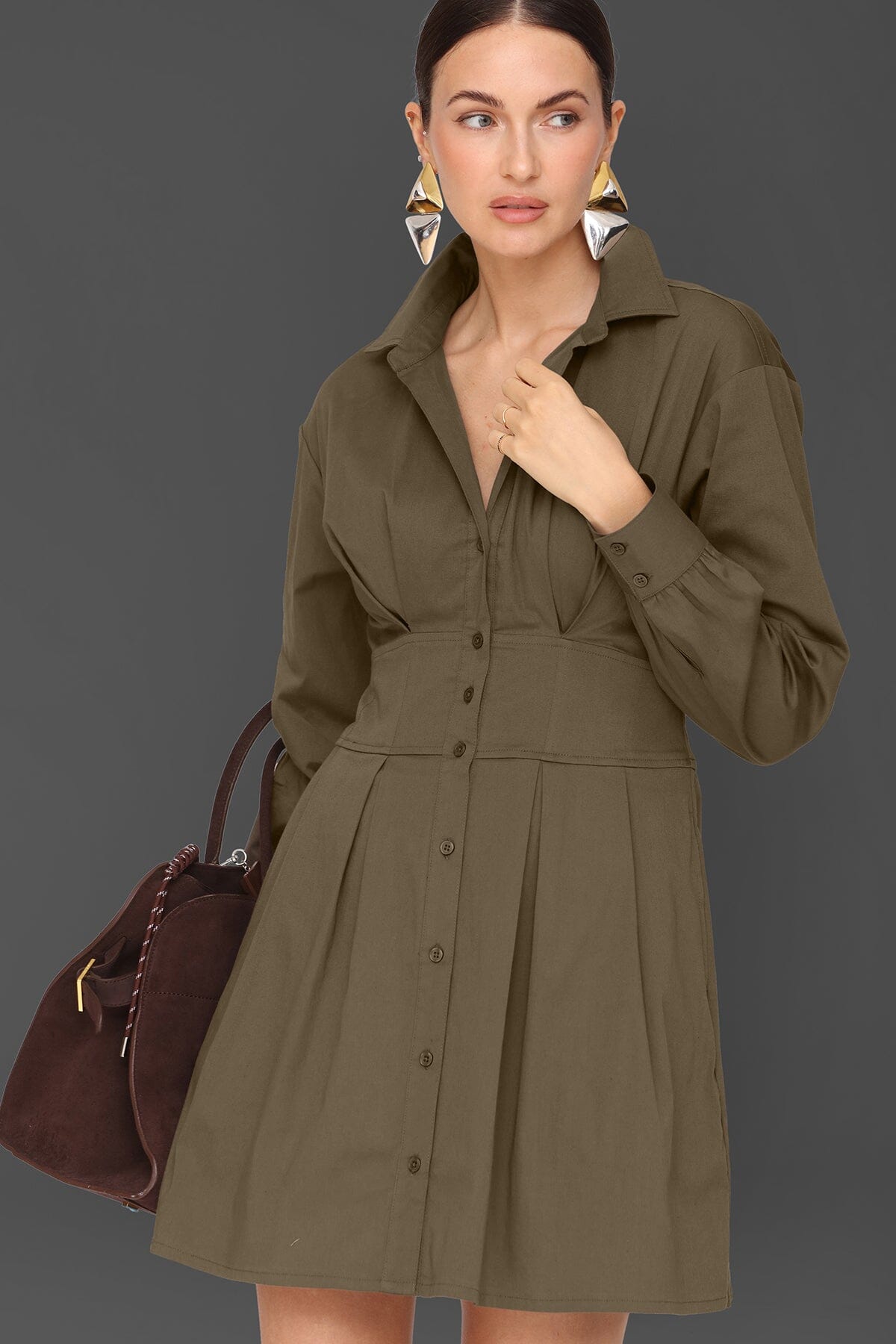 Cotton Corset Mini Shirtdress Dresses Avec Les Filles 