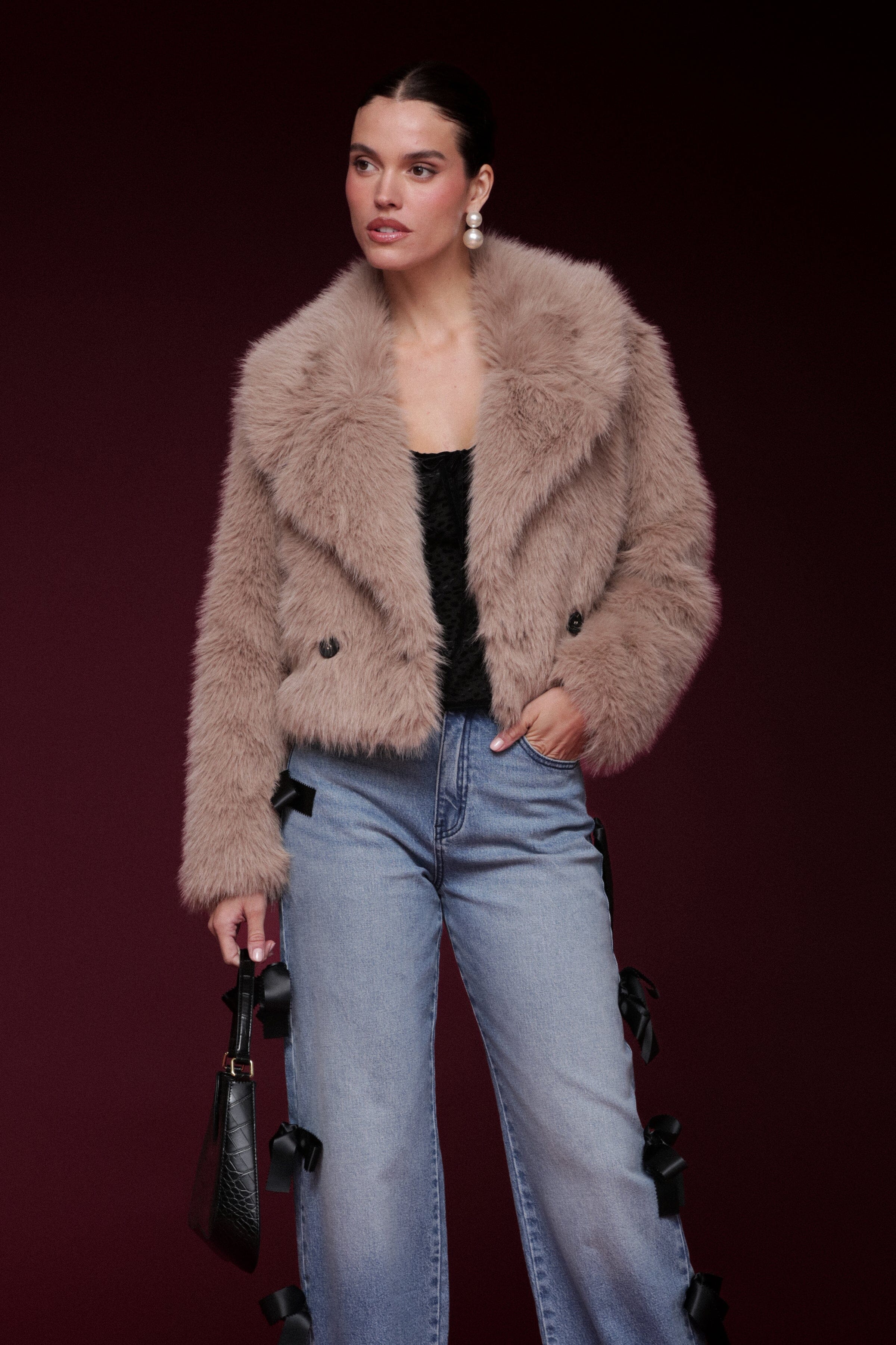 Faux Fur Cropped Coat Coats & Jackets Avec Les Filles 