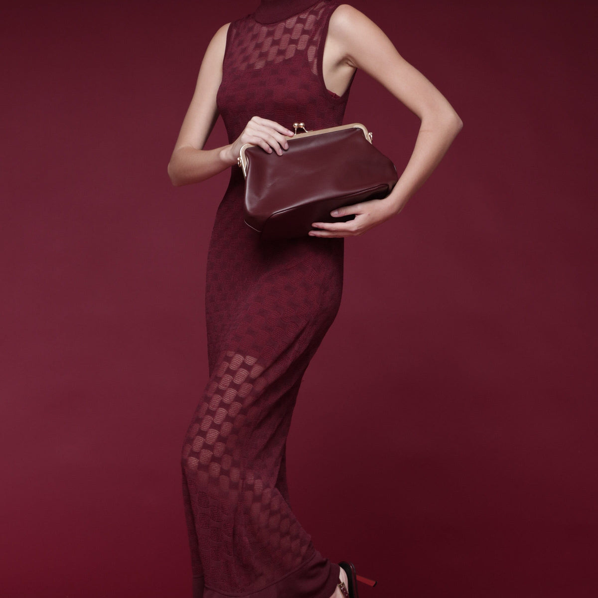Avec Les Filles Women's Sleeveless Midi Dress - Burgundy - Size S Avec Les Filles Women's Sleeveless Midi Dress - Burgundy - Size S