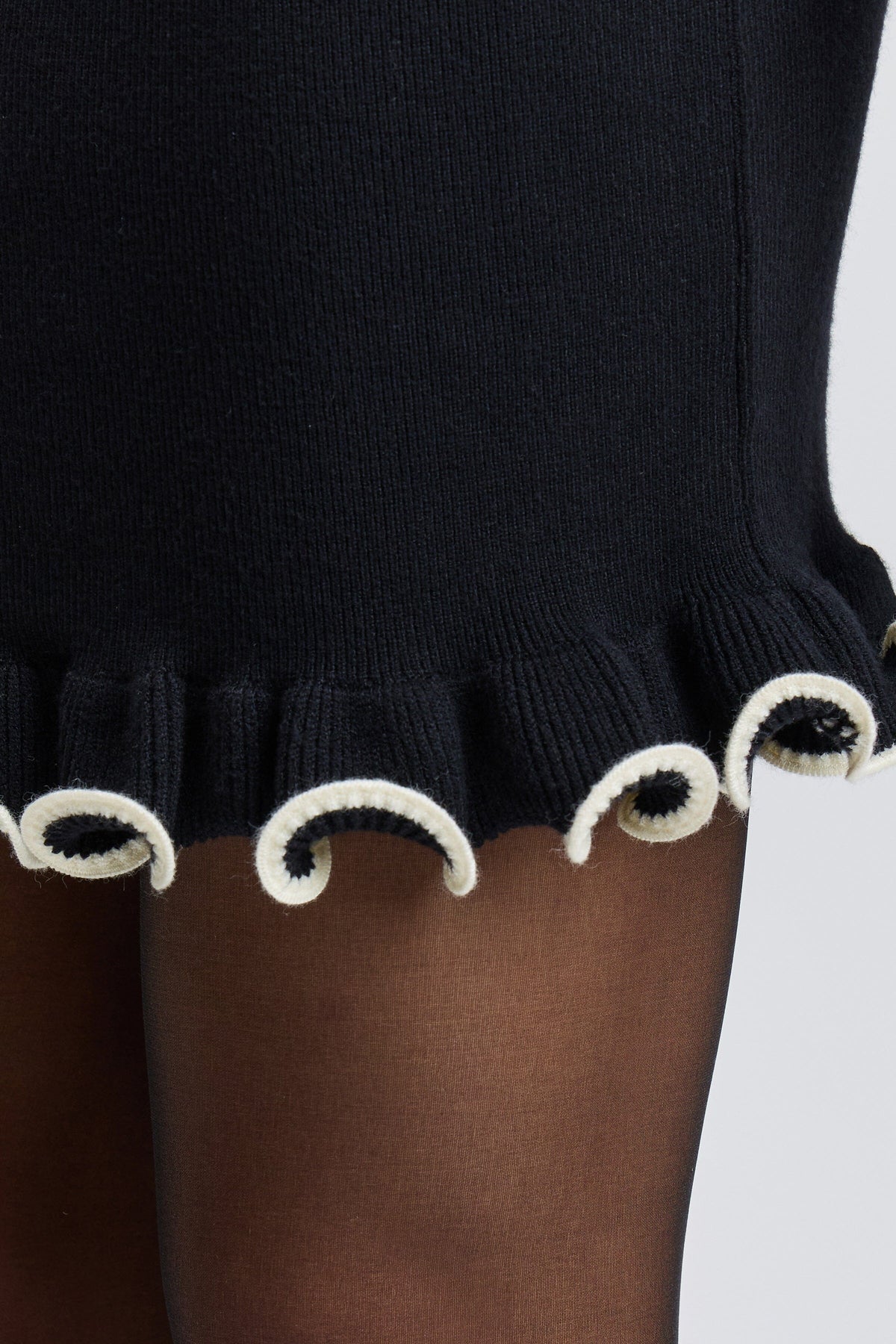 Ruffle Trim Knit Mini Skirt Skirts Avec Les Filles 