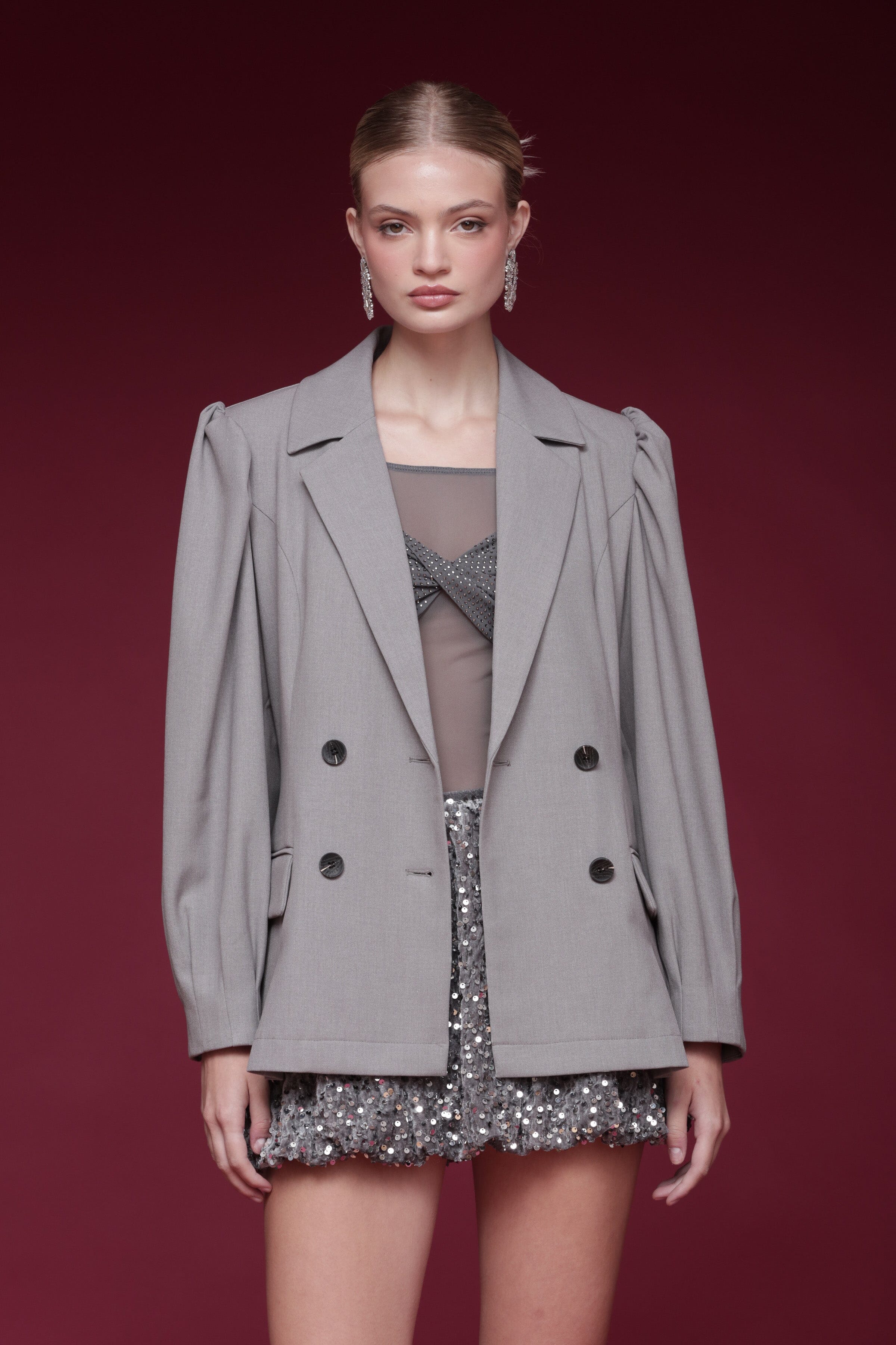 ADD Jacket Puff Sleeve DB Blazer Coats & Jackets Avec Les Filles 