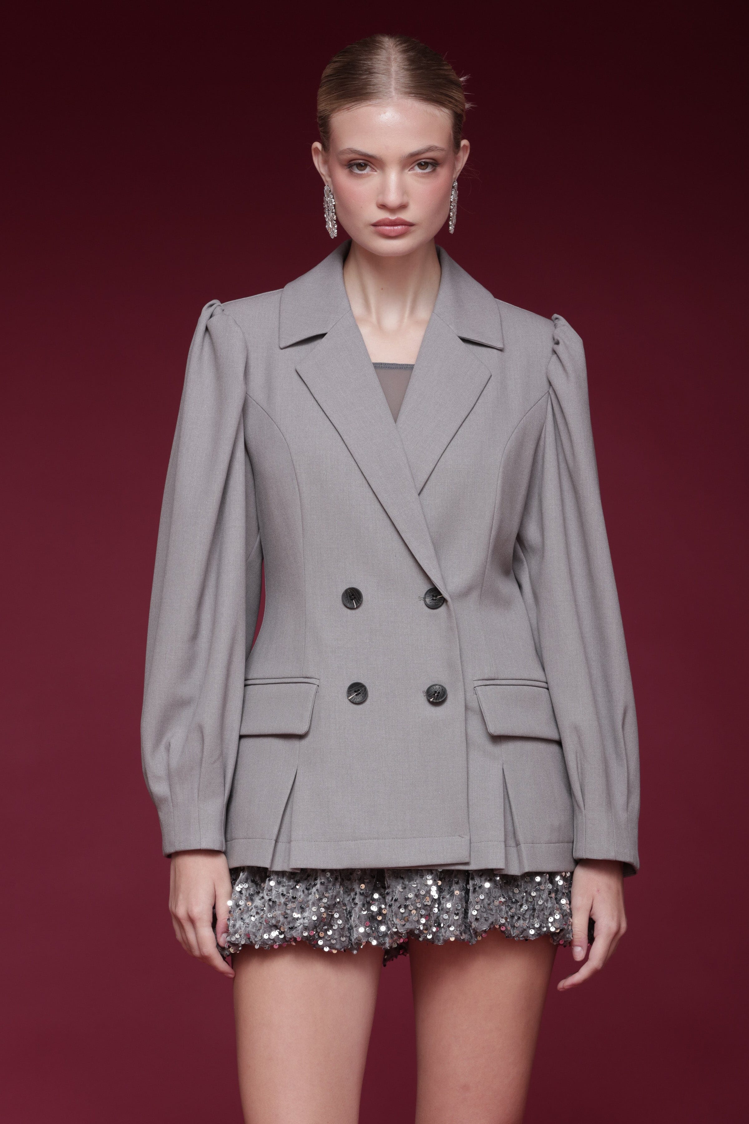 ADD Jacket Puff Sleeve DB Blazer Coats & Jackets Avec Les Filles 