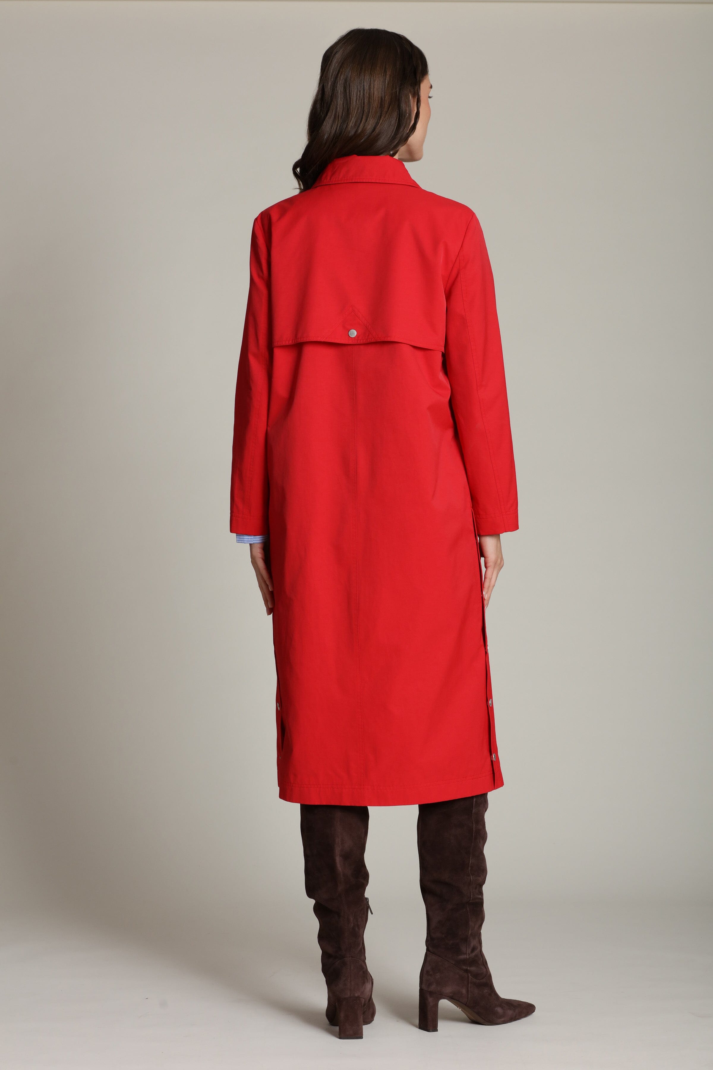 Red trench jacket coat in cotton nylon - Women's long coats by Avec Les Filles