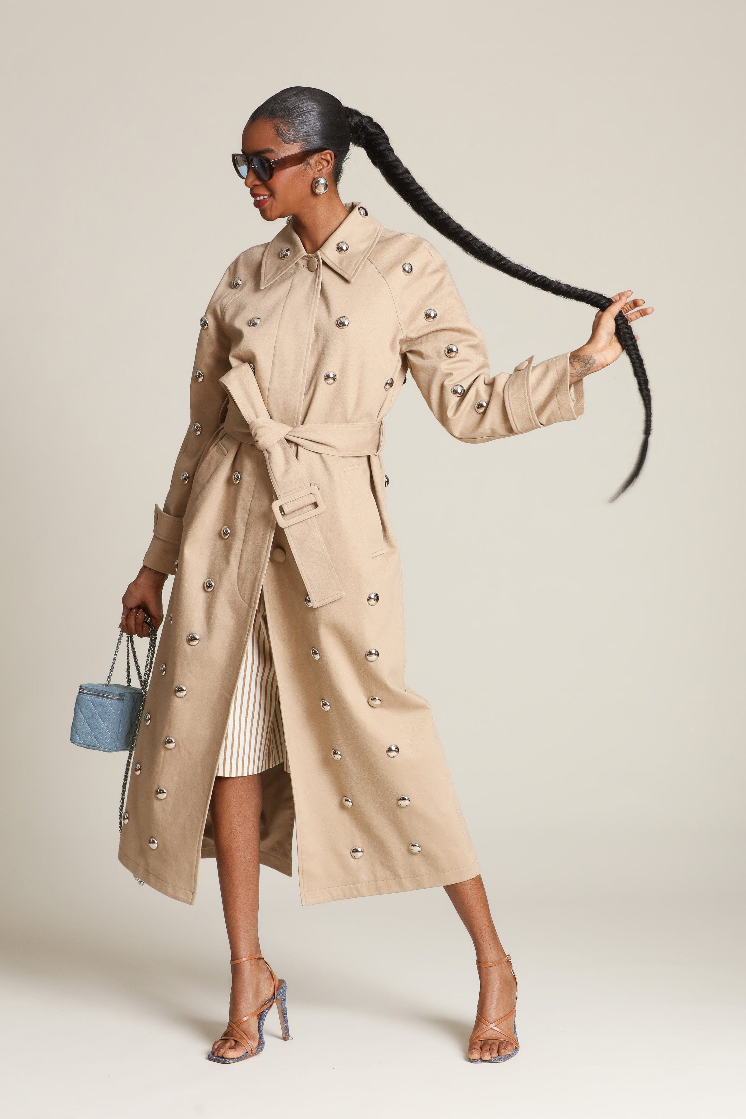 women's maxi trench coat with belt - Shop cute long coats by Avec Les Filles