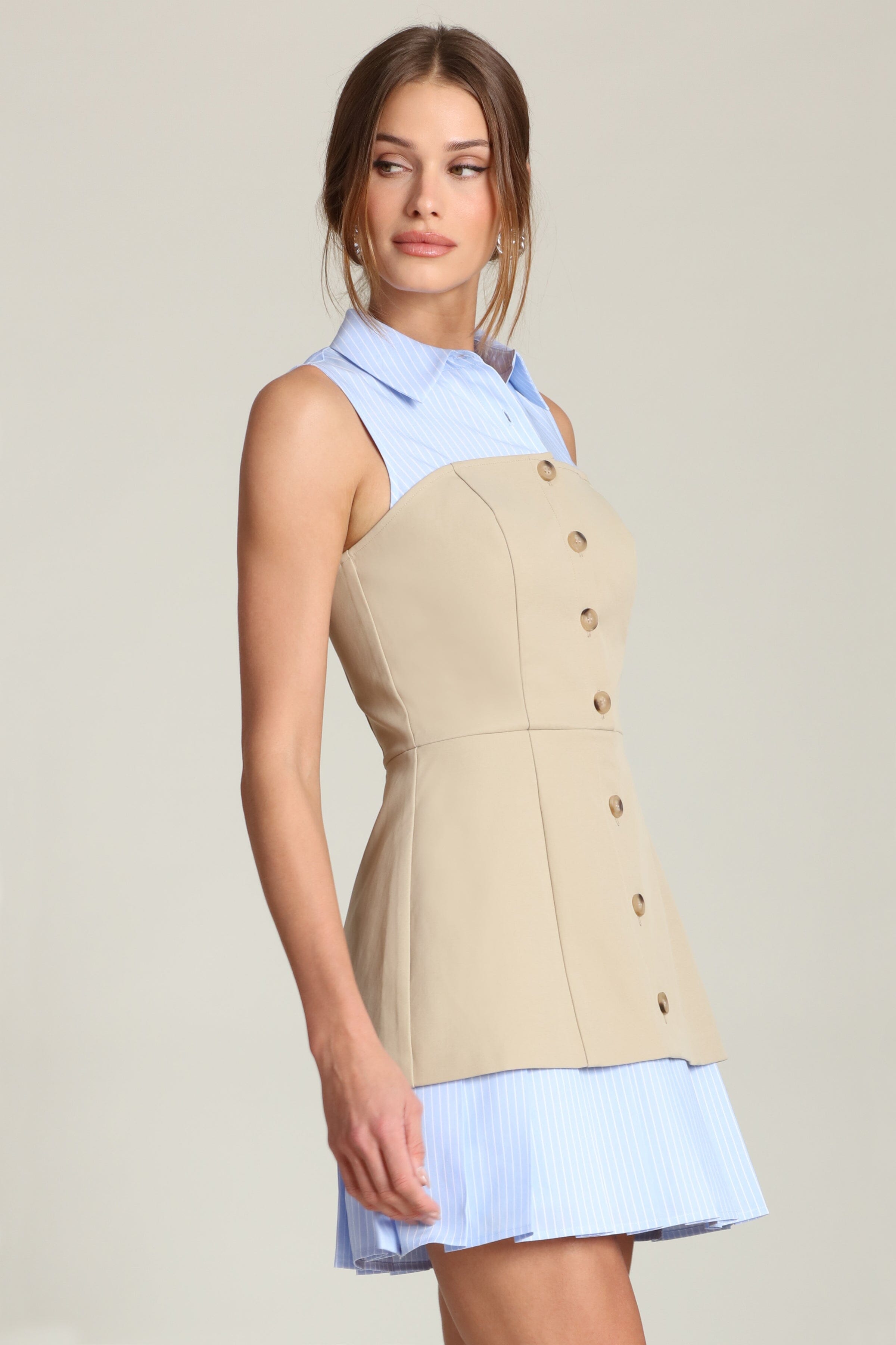 Mixed Media Mini Dress Dresses Avec Les Filles 