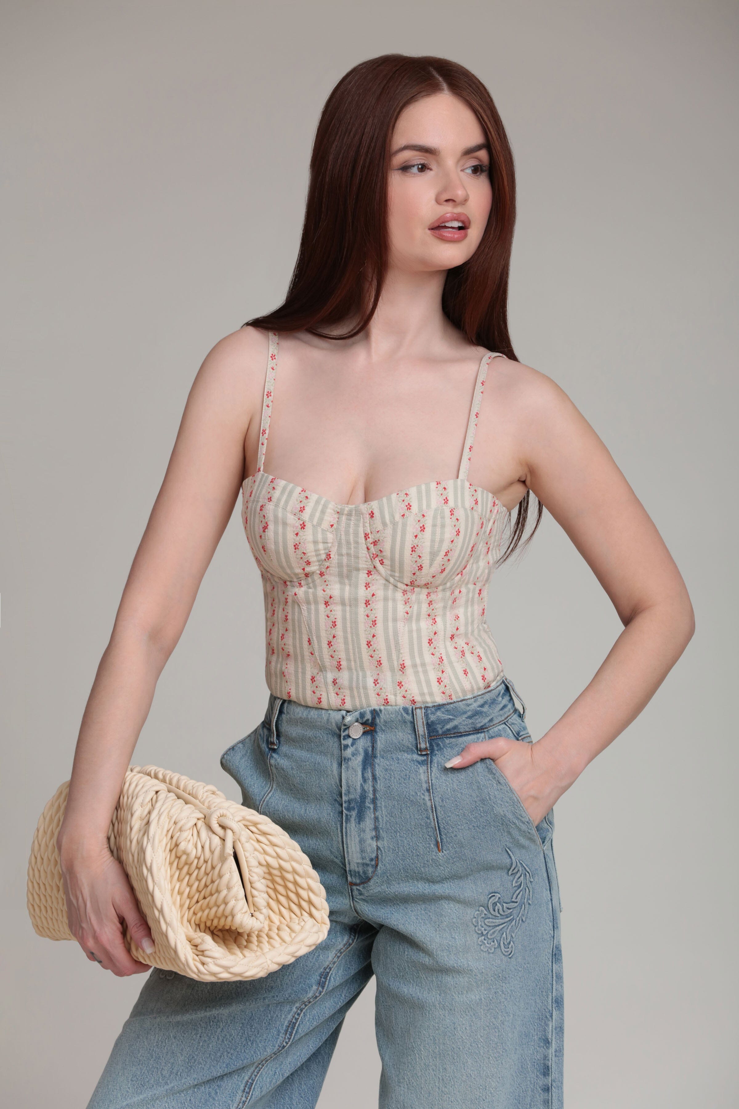 Blue denim wide leg jeans in cotton blend with high-rise waist - Shop cute wide leg jeans womens by Avec Les Filles