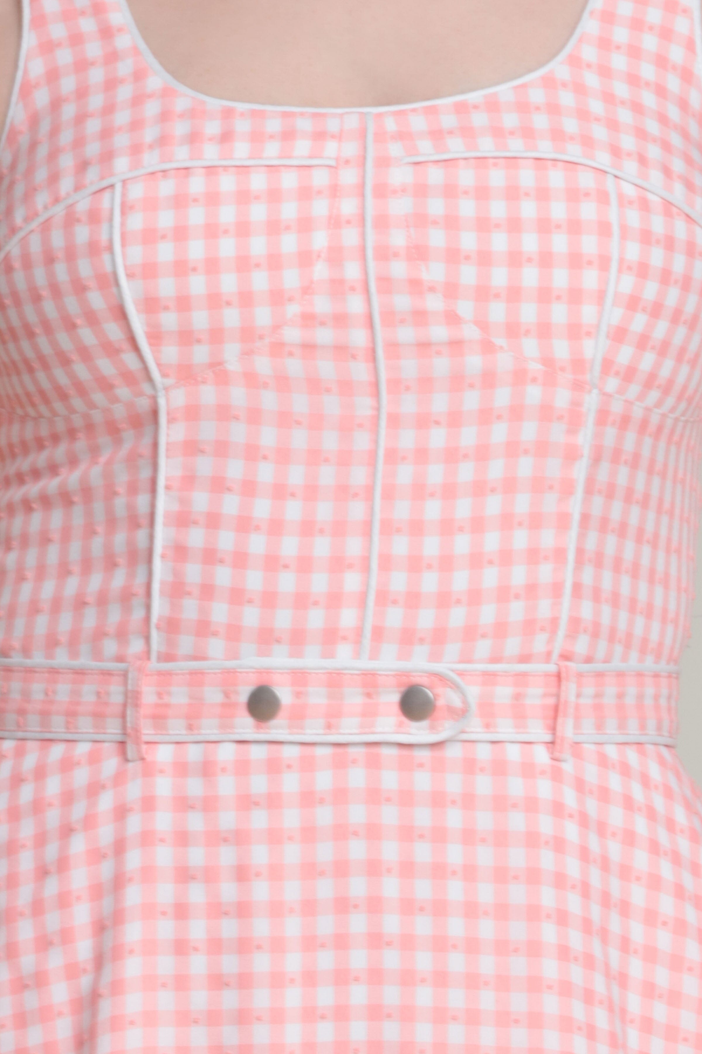 Pink gingham bustier midi dress - Shop designer women's cute midi dresses by Avec Les Filles