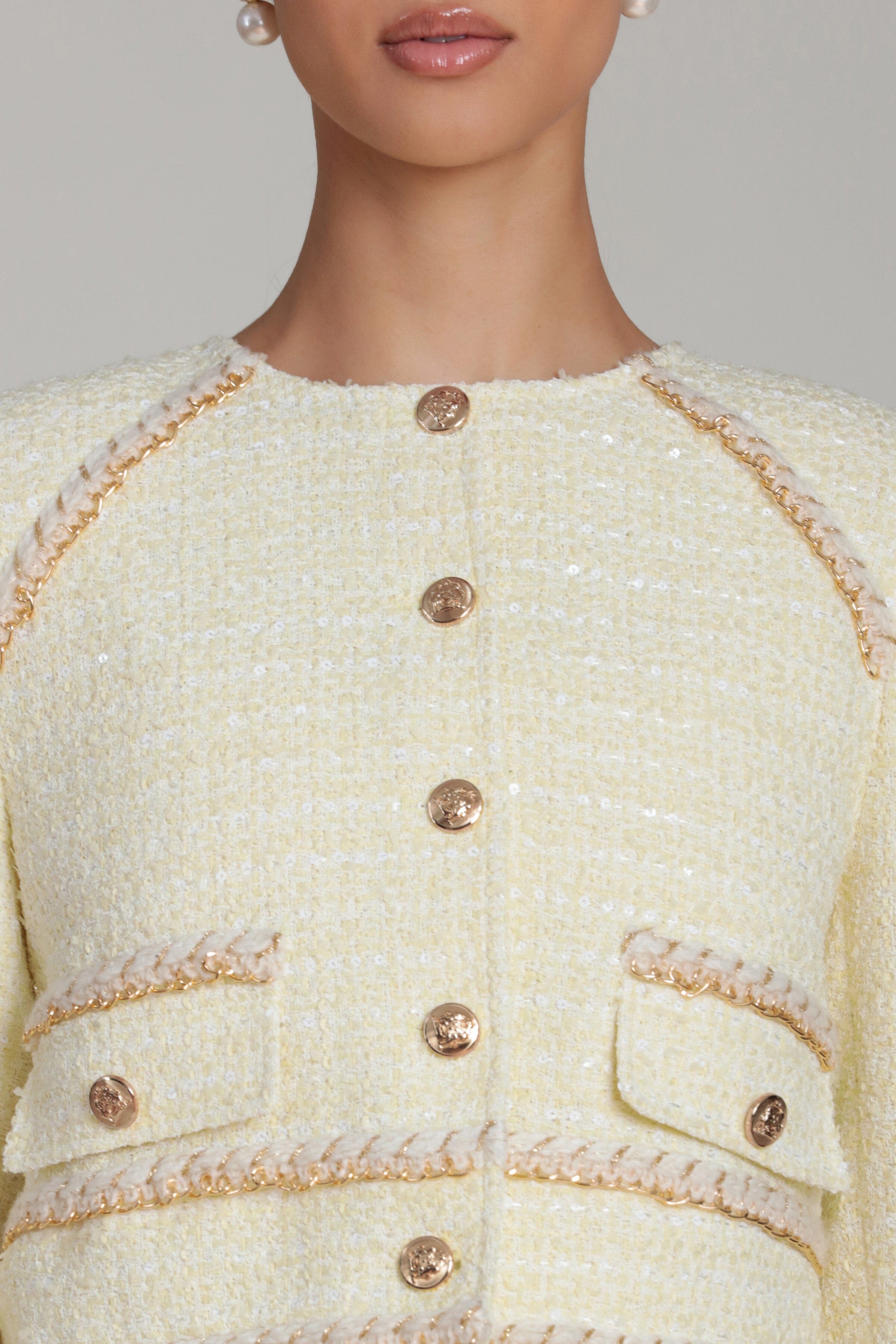 Tweed Chain Trim Jacket Coats & Jackets Avec Les Filles 