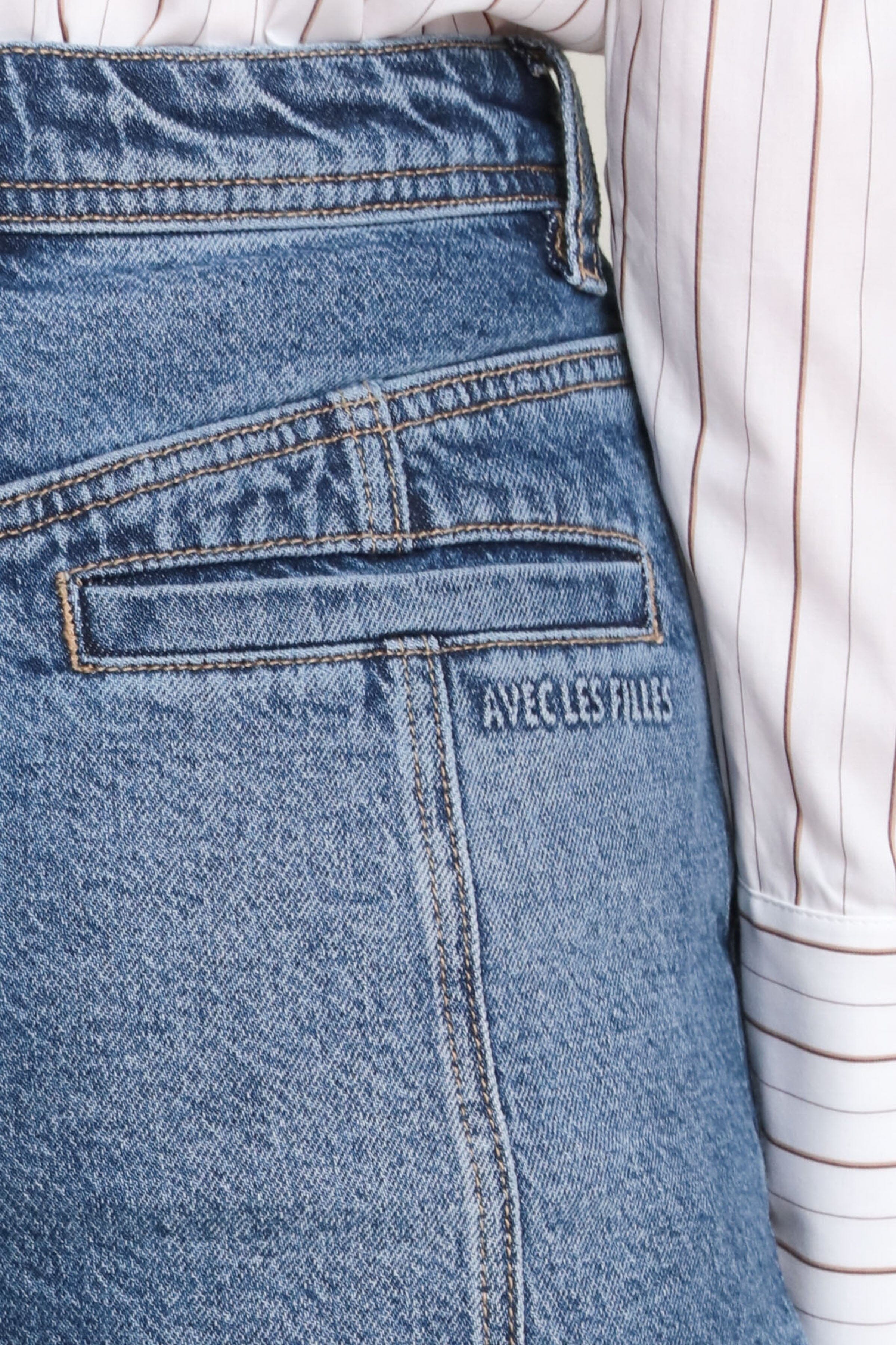 dark blue denim shorts with pockets - Shop women’s cute shorts by Avec Les Filles